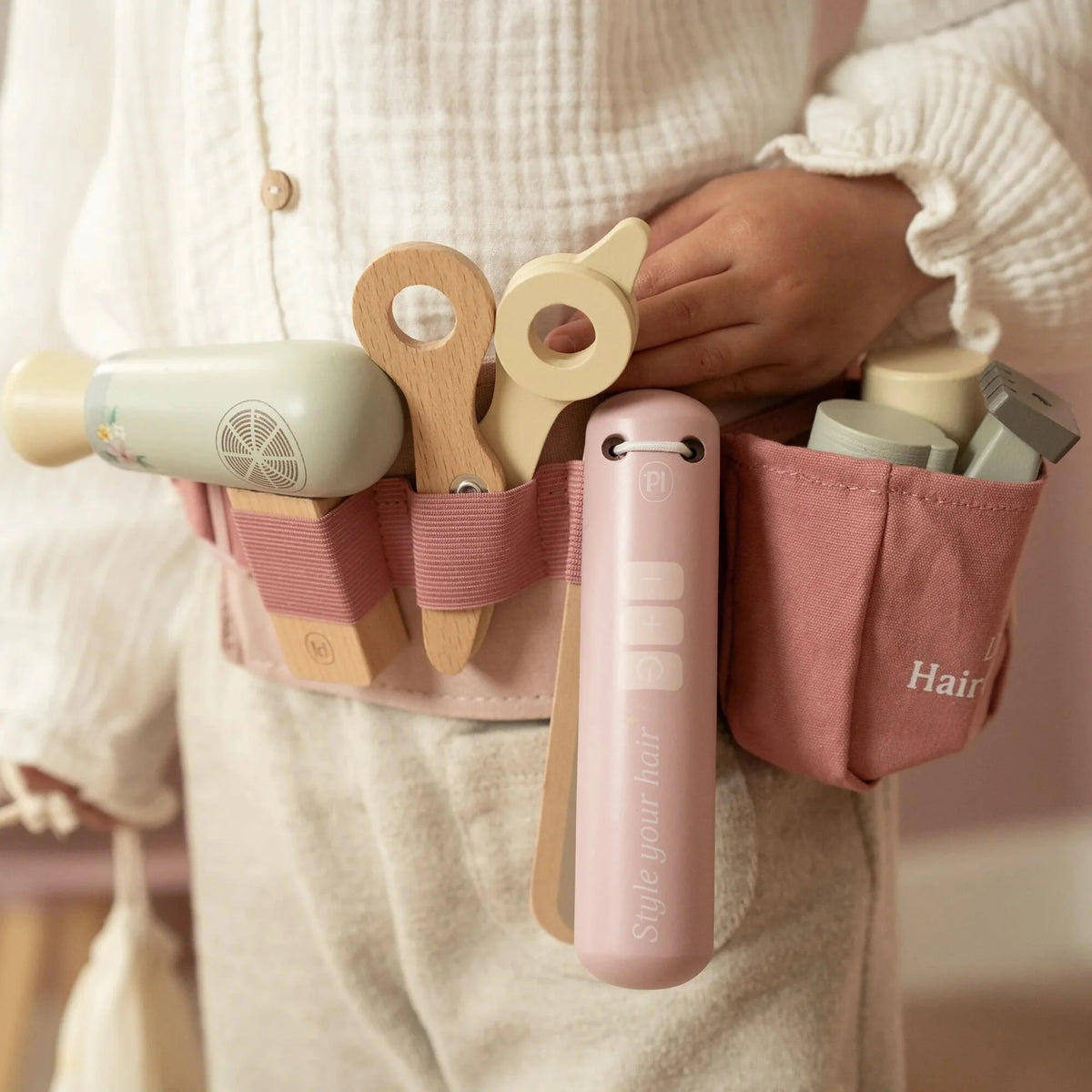 LITTLE DUTCH Holz Friseur-Set - Rosa - Essentials