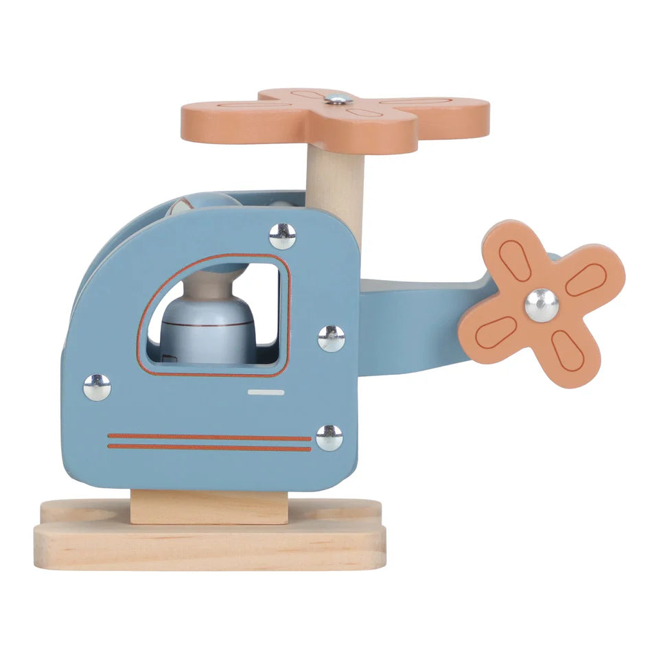LITTLE DUTCH Holzspielzeug Hubschrauber - blau