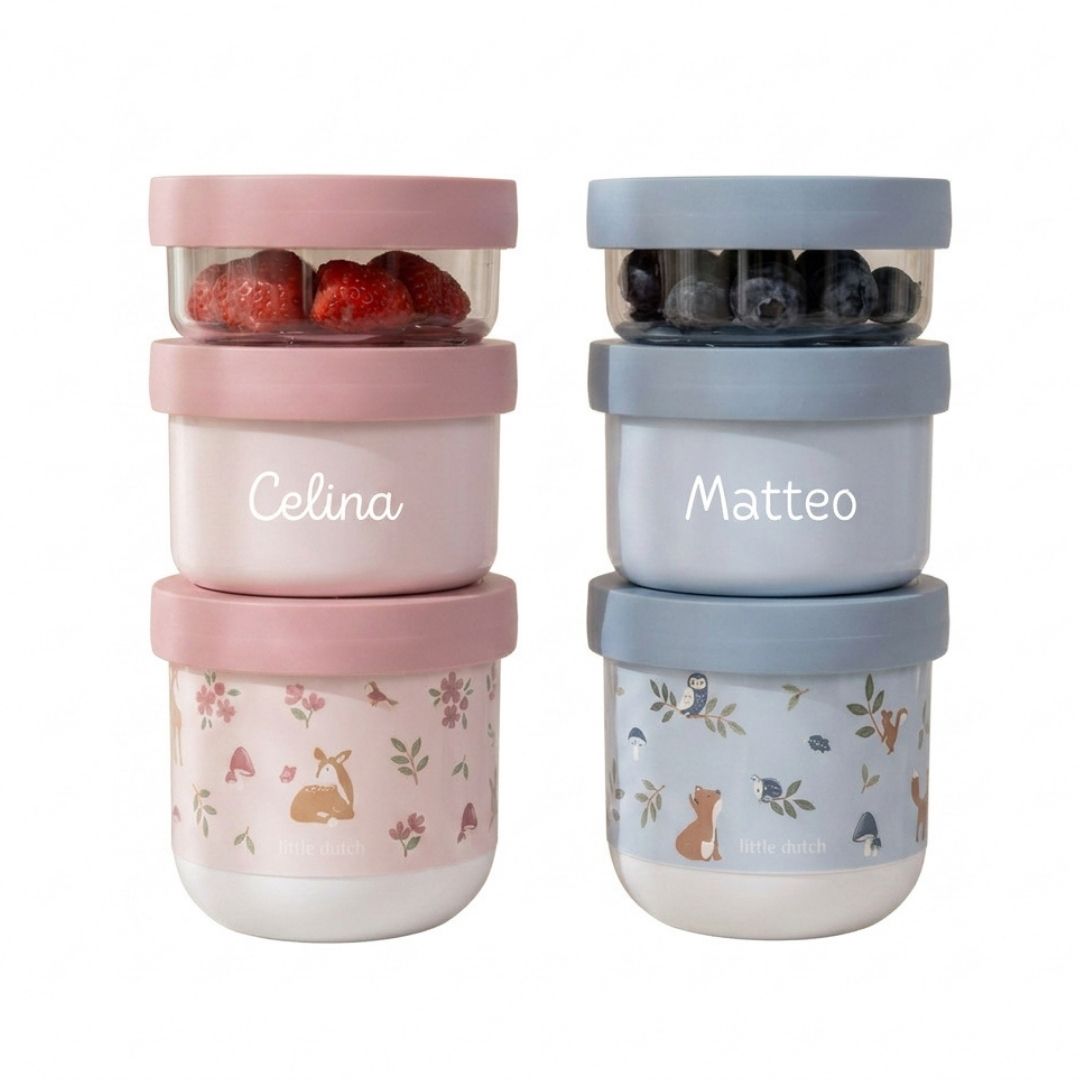 MEPAL x Little Dutch Snackbox stapelbar 3-teilig personalisiert