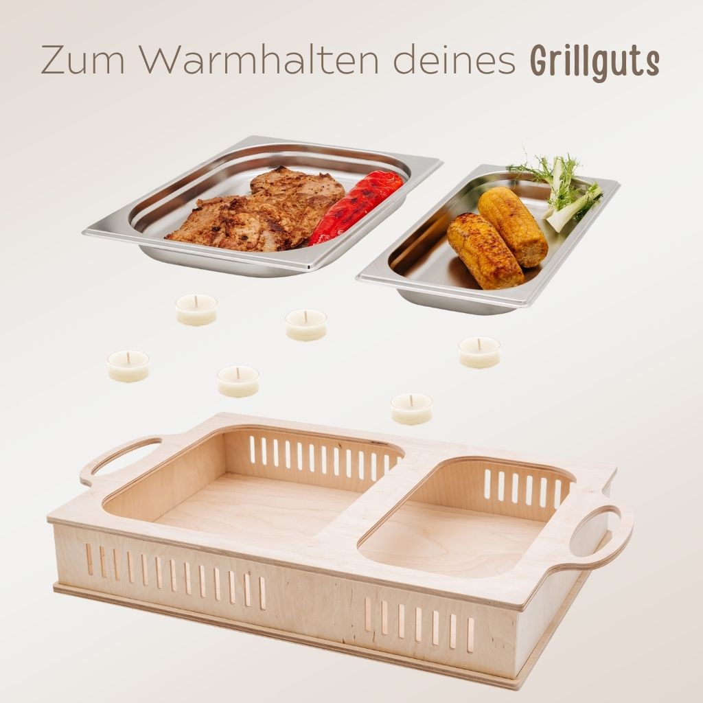 B-WARE Warmhalteplatte aus Holz