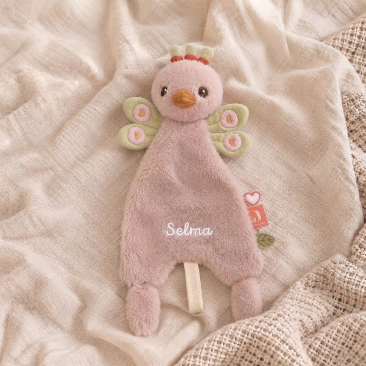 JOLLEIN Schmusetuch personalisiert - Schaf oder Strauß