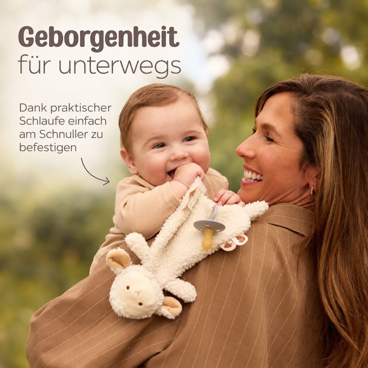 JOLLEIN Schmusetuch personalisiert - Schaf oder Strauß