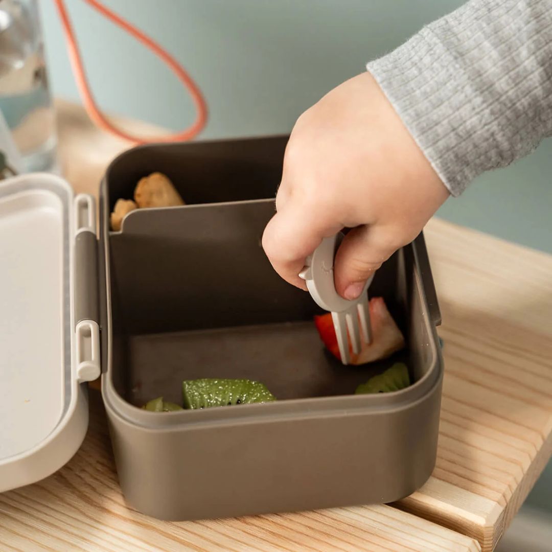 DONEBYDEER Snackbox klein mit Snack Gabeln personalisiert - Tiny Trails