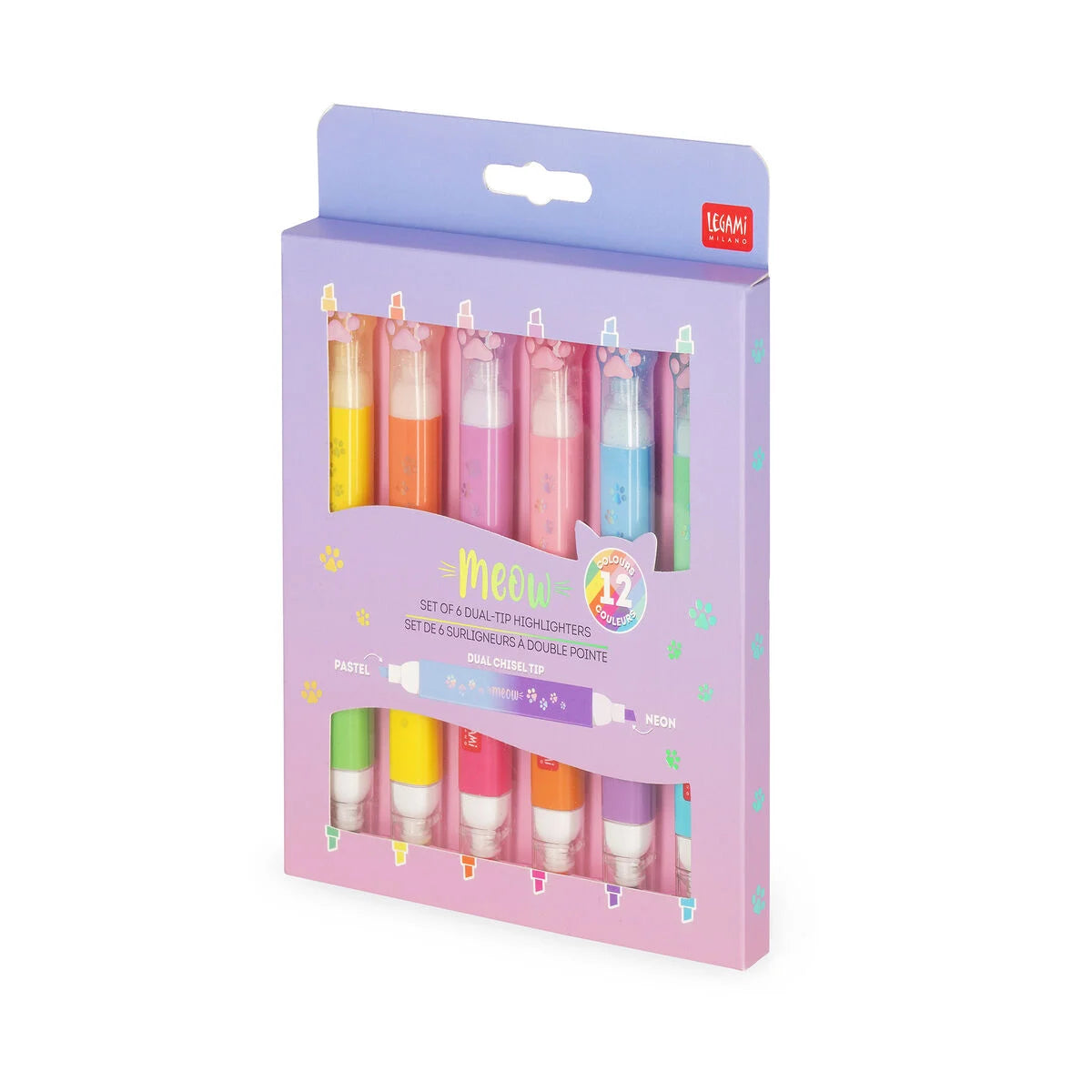 LEGAMI 6er Set Textmarker Doppelspitze - Katze