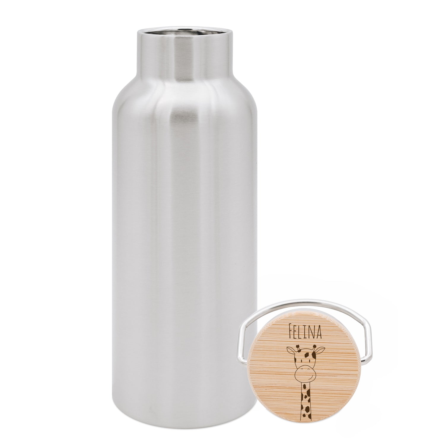 Kinder Trinkflasche Edelstahl personalisiert - Tier Gravur