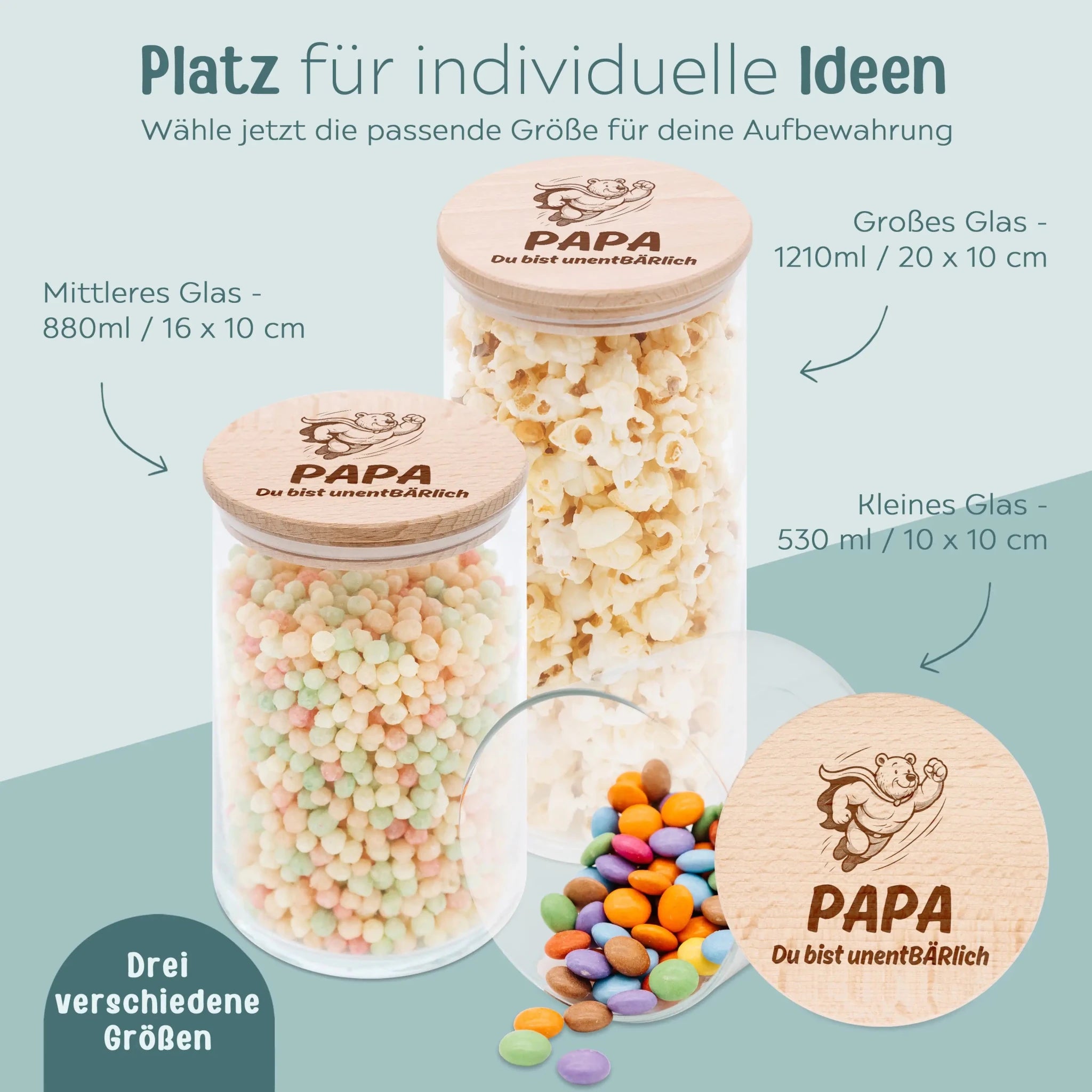 Aufbewahrungsglas "Papa du bist unentBÄRlich" - wunderwunsch