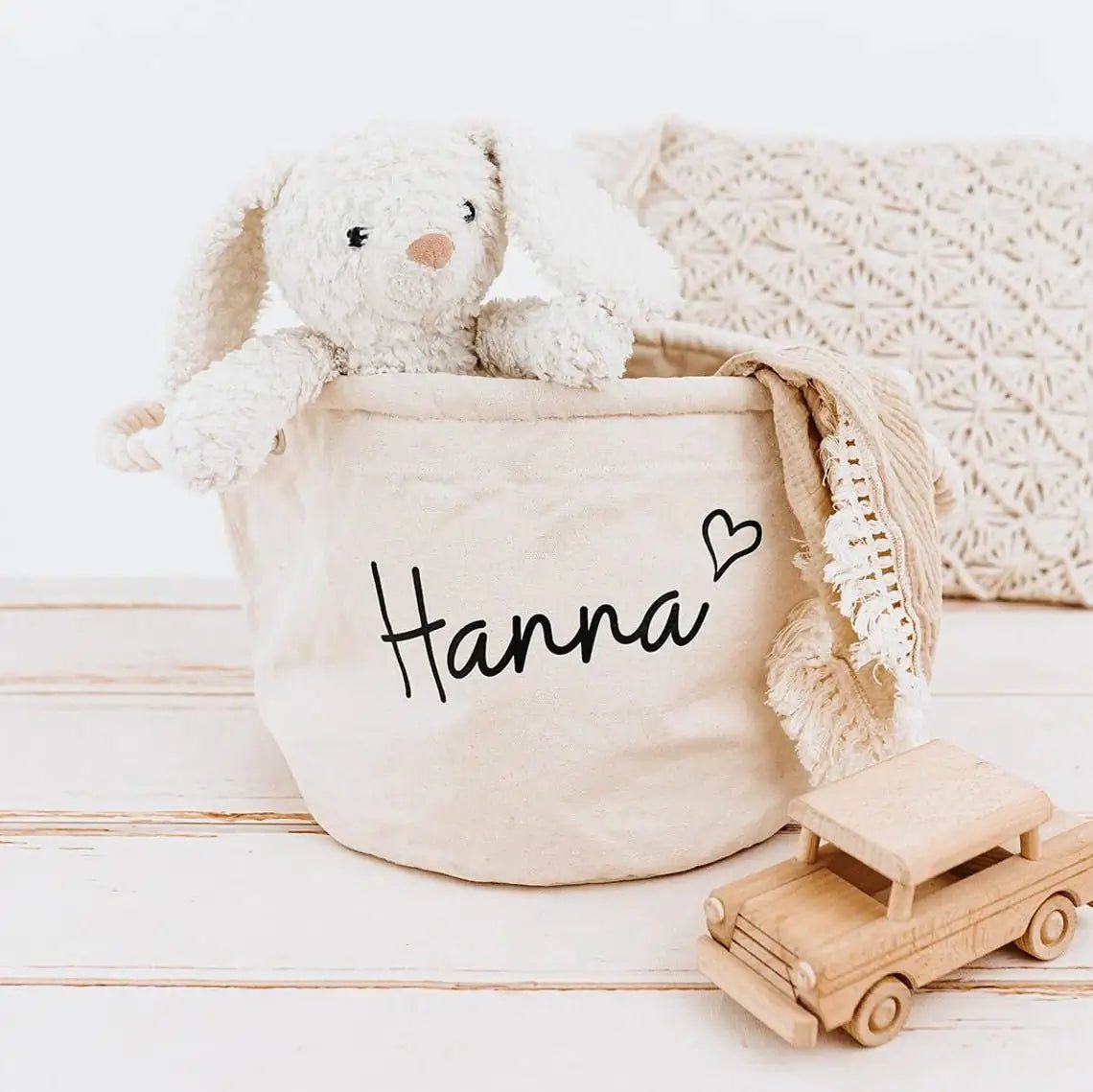 Aufbewahrungskorb Kinderzimmer "Herz" personalisiert - wunderwunsch