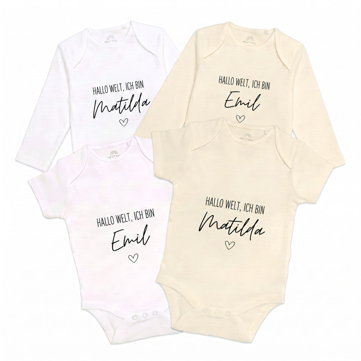 Baby Body "Hallo Welt" personalisiert - wunderwunsch
