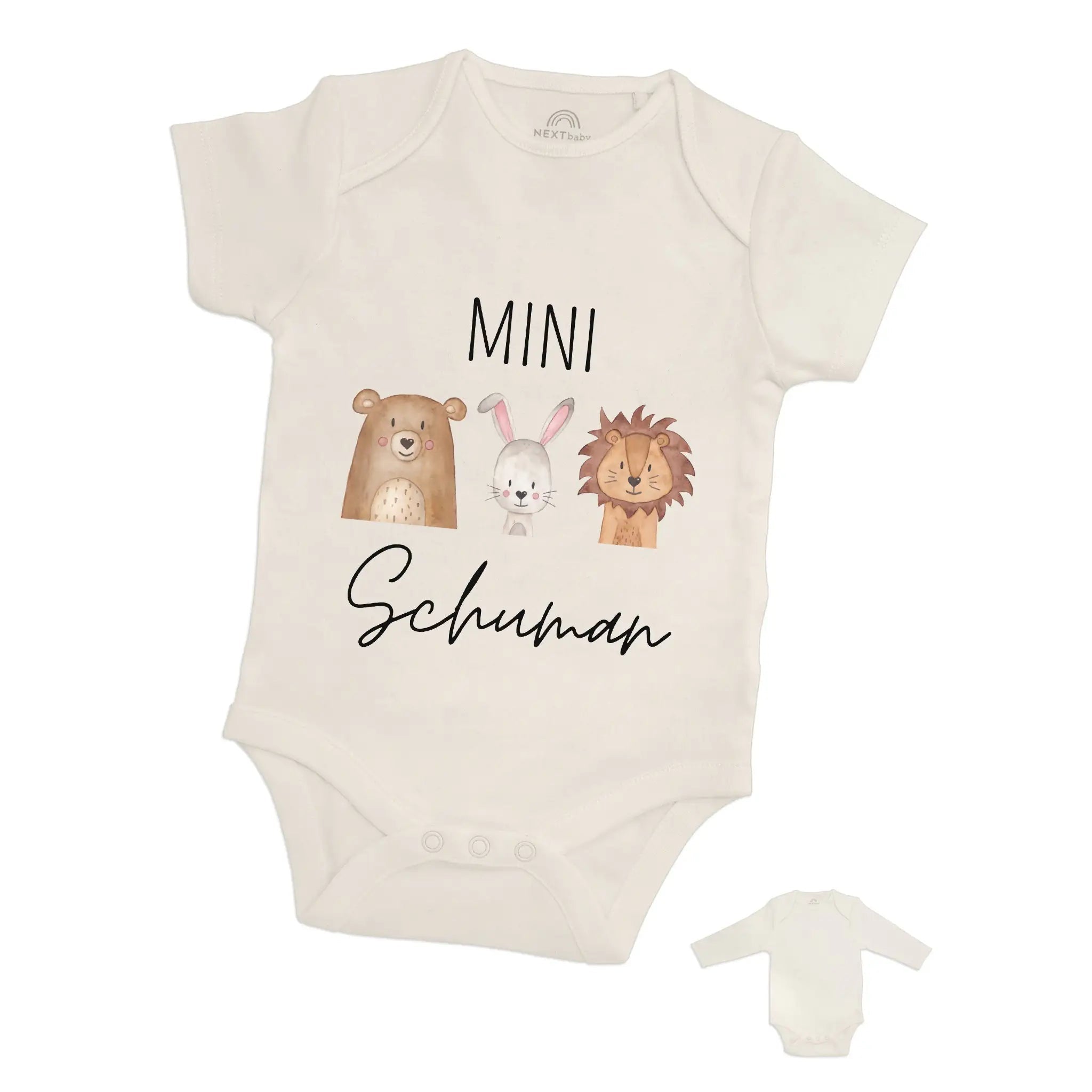 Baby Body "Mini Nachname" Tiere personalisiert - wunderwunsch