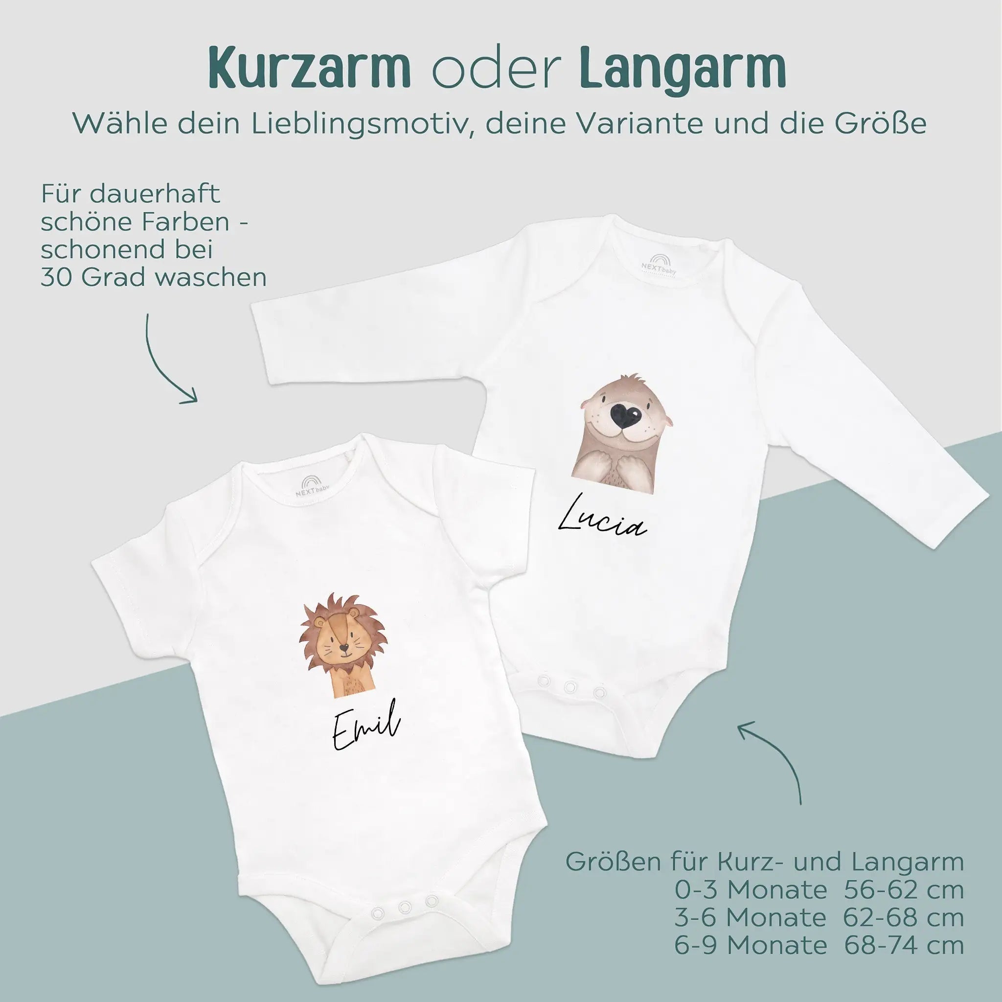 Baby Body "Tier" personalisiert - wunderwunsch
