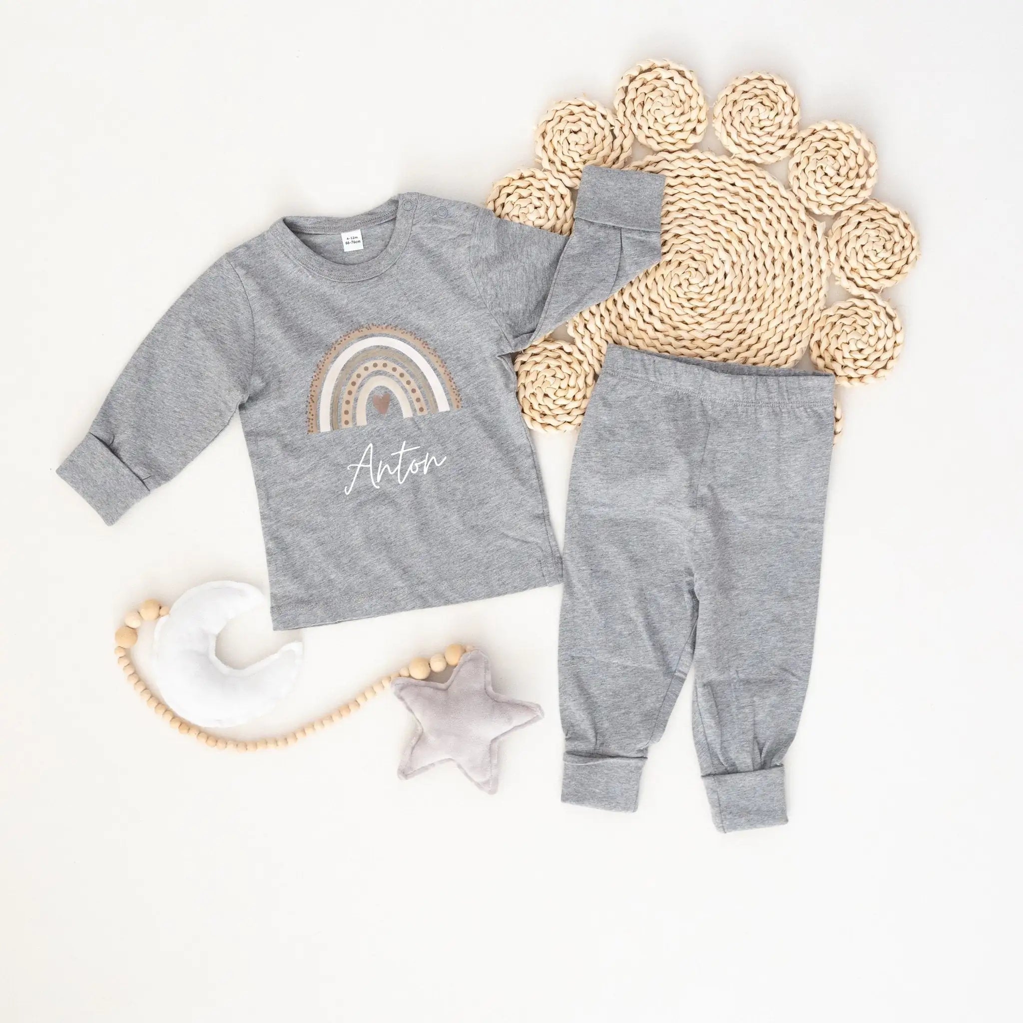 Baby Pyjama "Regenbogen" personalisiert - wunderwunsch