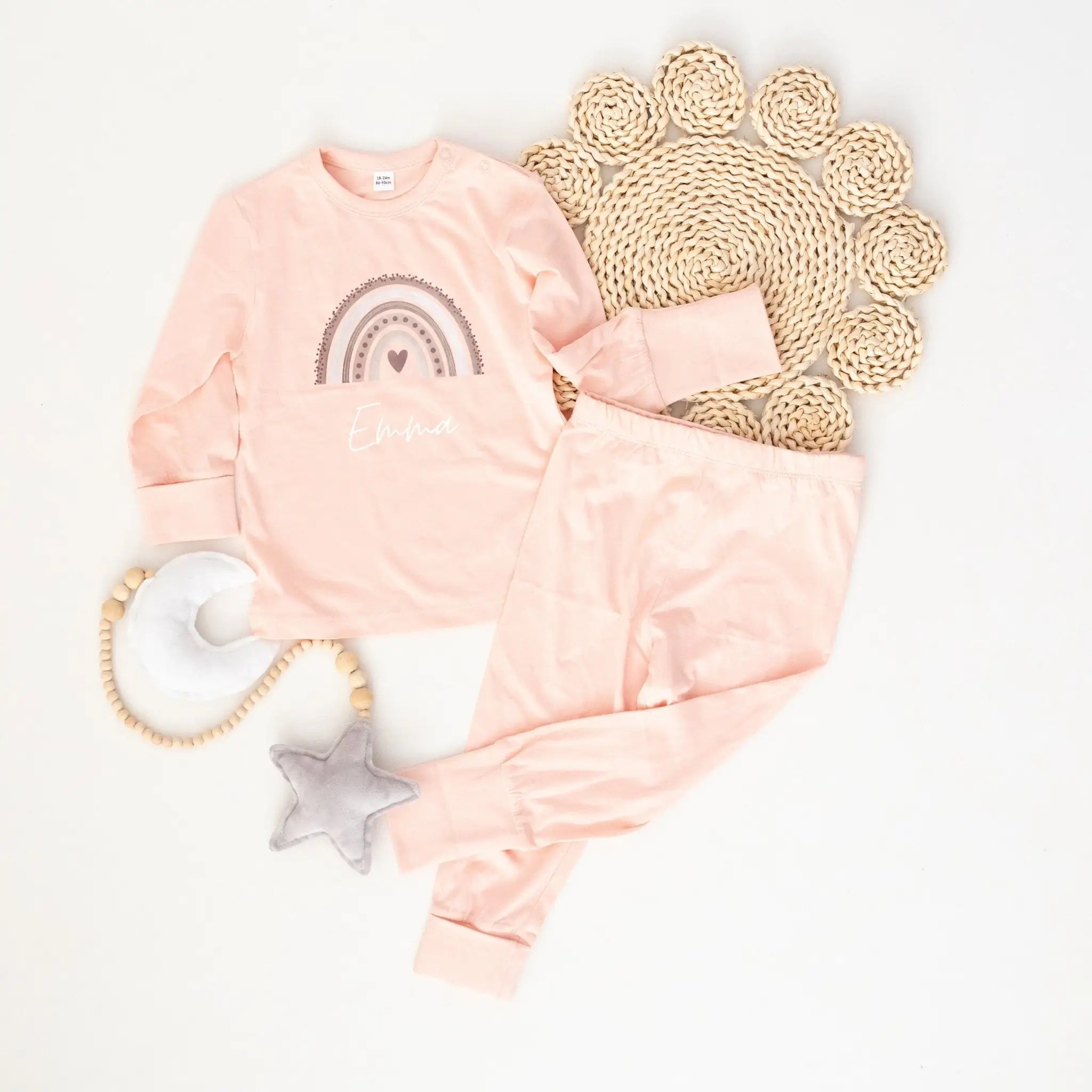 Baby Pyjama "Regenbogen" personalisiert - wunderwunsch