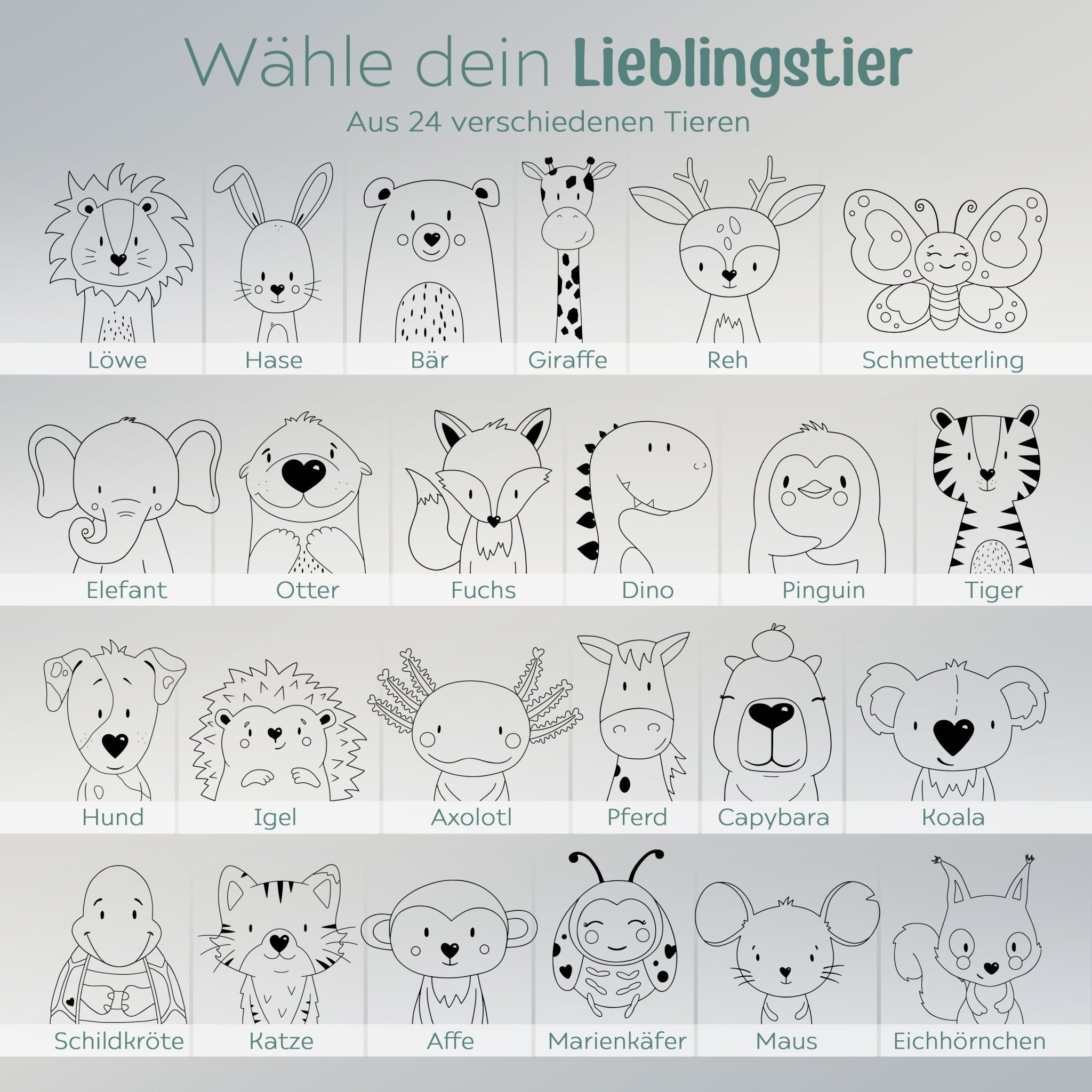 Babyhaarbürste personalisiert - Tier - wunderwunsch