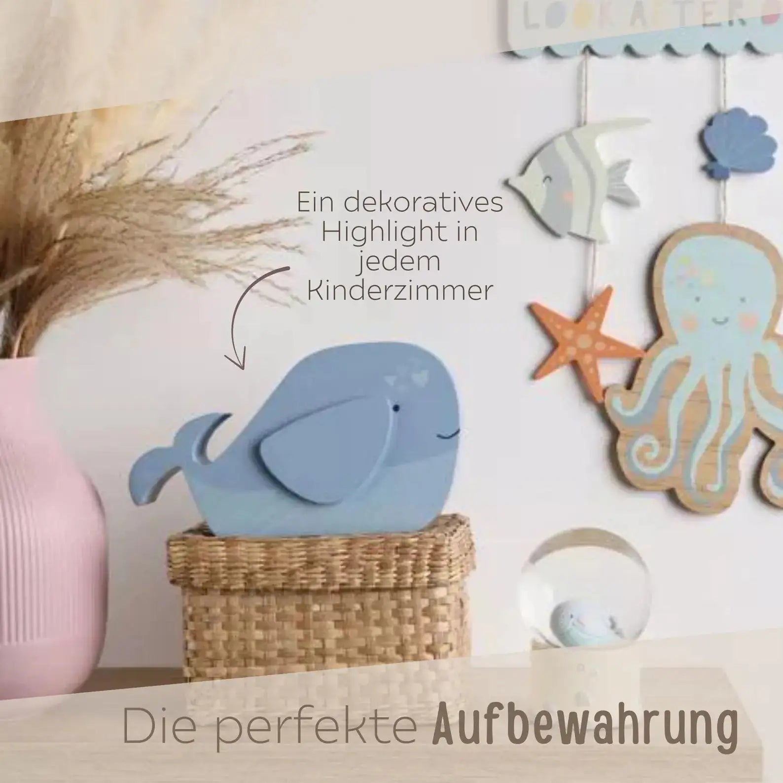 BAMBINO Spardose Holz Wal personalisierbar - wunderwunsch