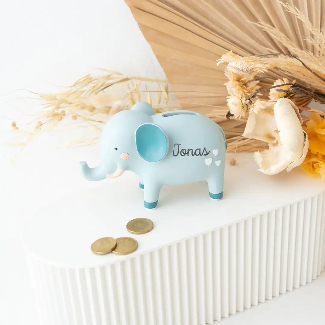 BAMBINO Tier Spardose aus Resin personalisierbar - wunderwunsch