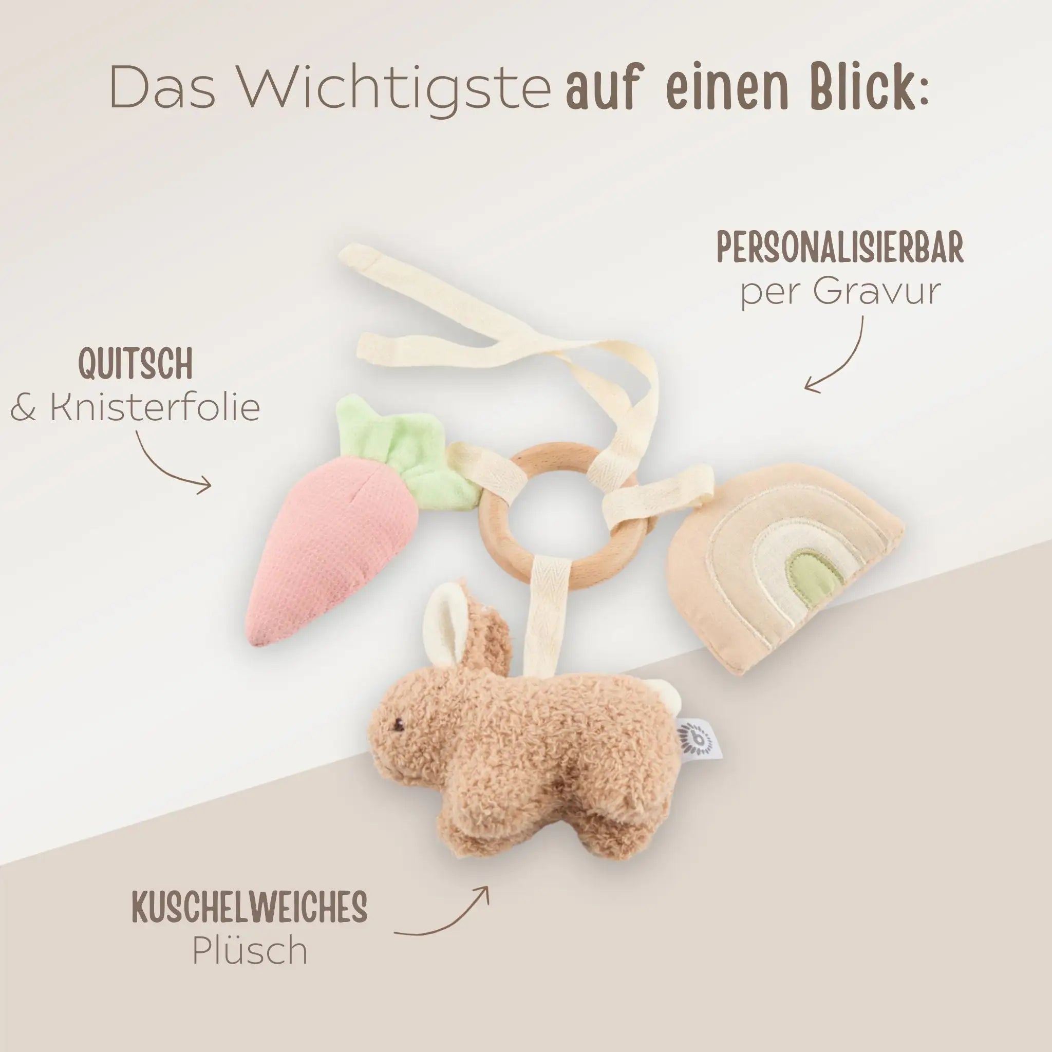 BIECO Aktivitätsring Hase Möhre Regenbogen - wunderwunsch