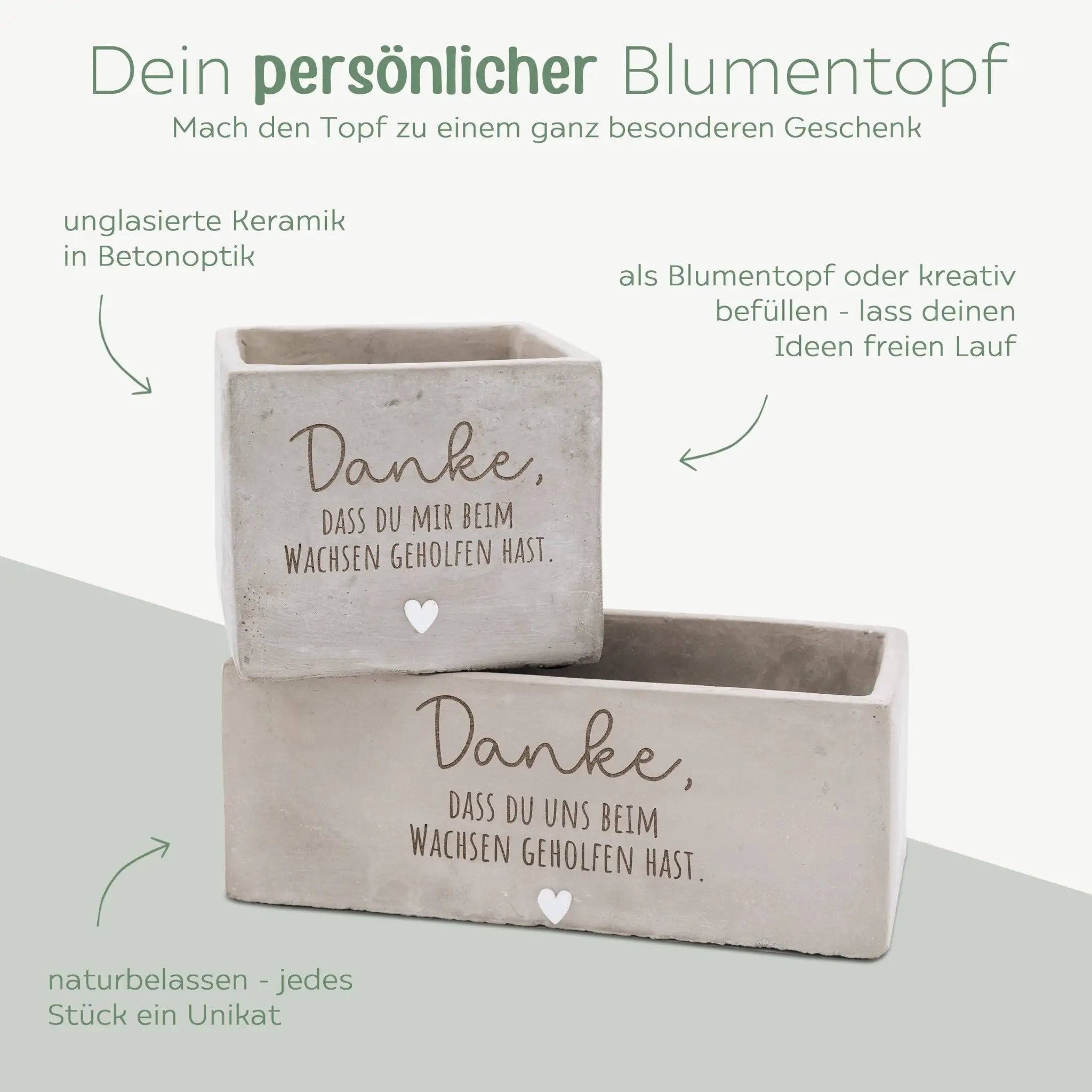 Blumentopf - Danke, dass du beim wachsen geholfen hast - wunderwunsch