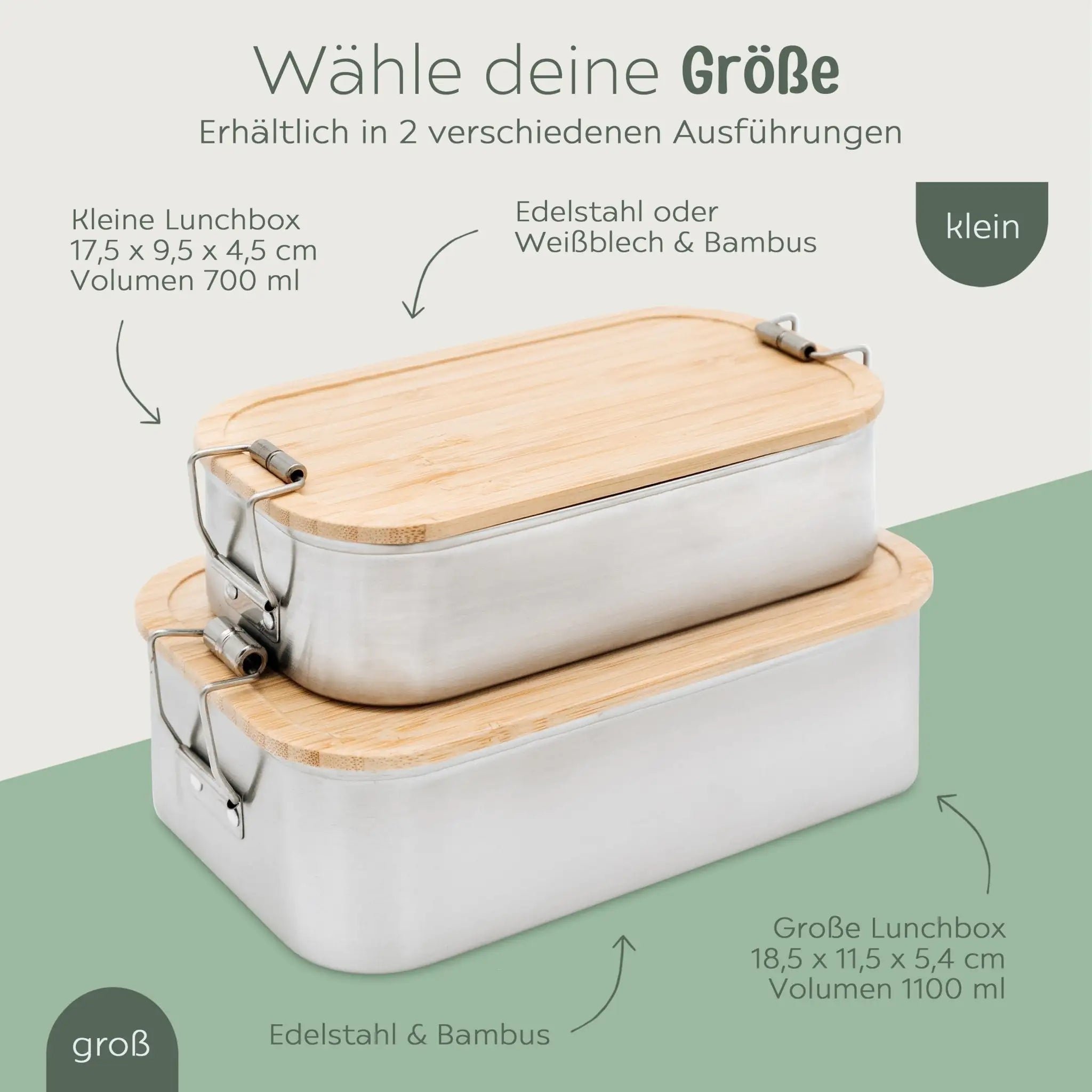 Brotdose Edelstahl personalisiert - Blumenkranz Gravur - wunderwunsch