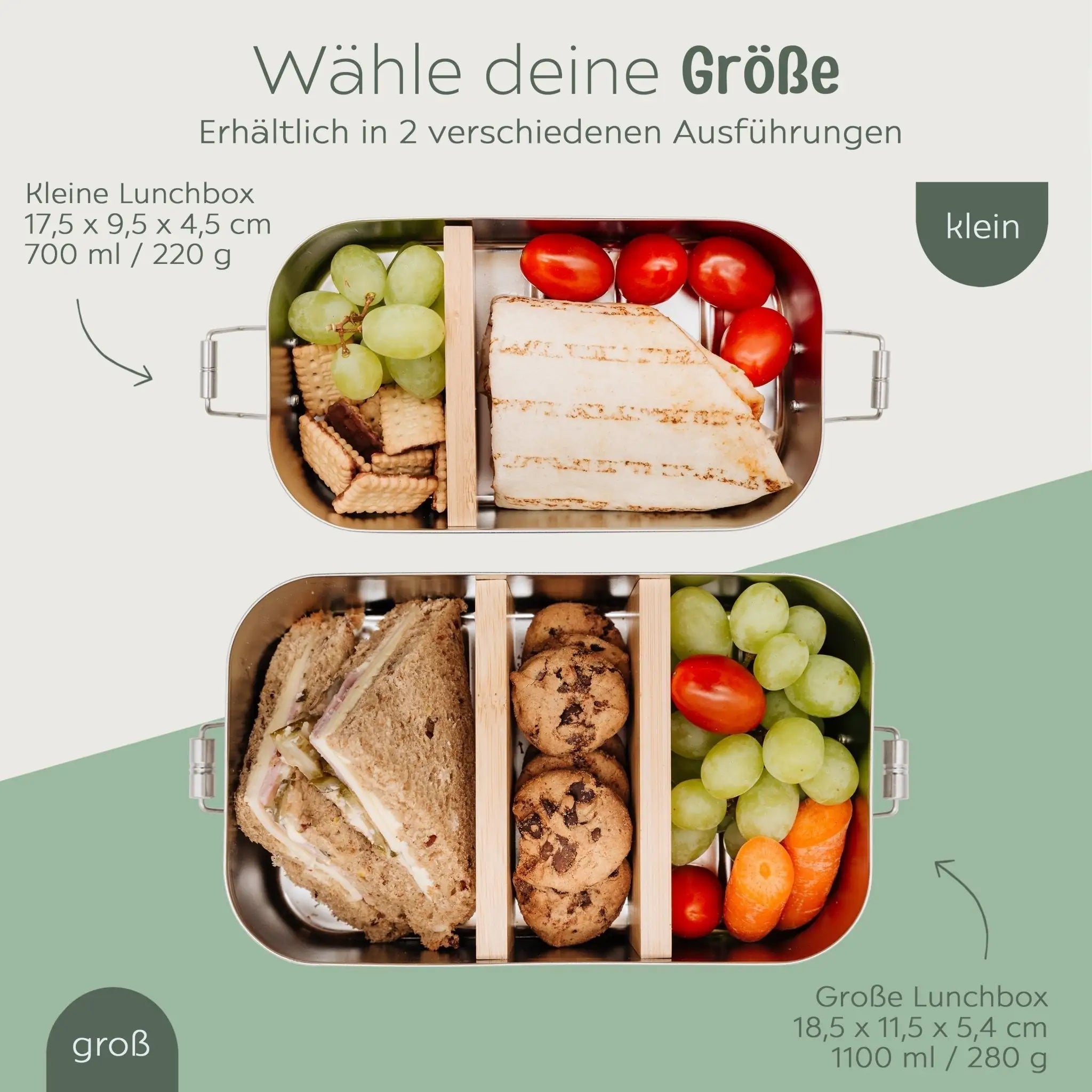 Brotdose Edelstahl personalisiert - Blumenkranz Gravur - wunderwunsch