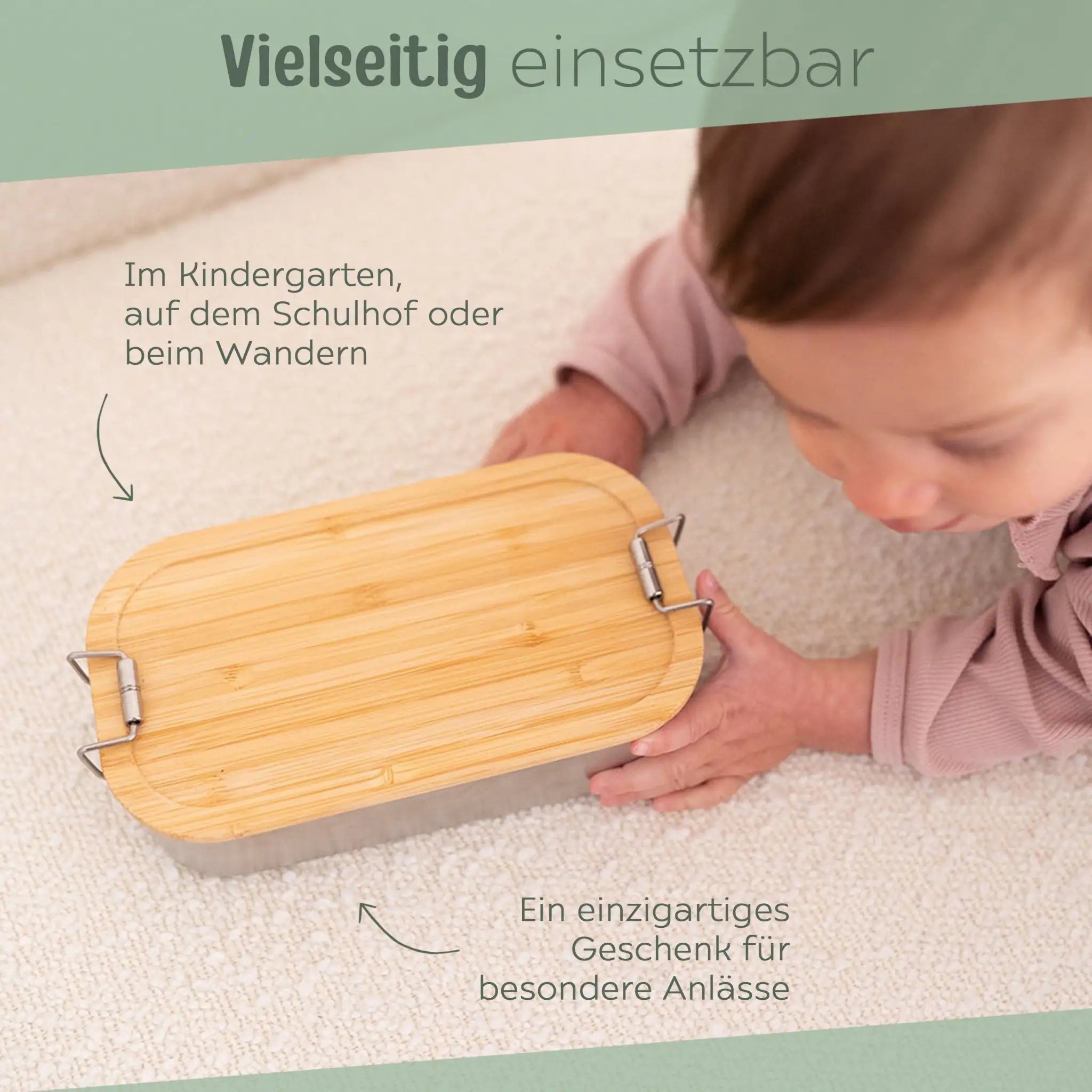 Brotdose Edelstahl personalisiert - Osterhase und Eiersuche Aquarell - wunderwunsch