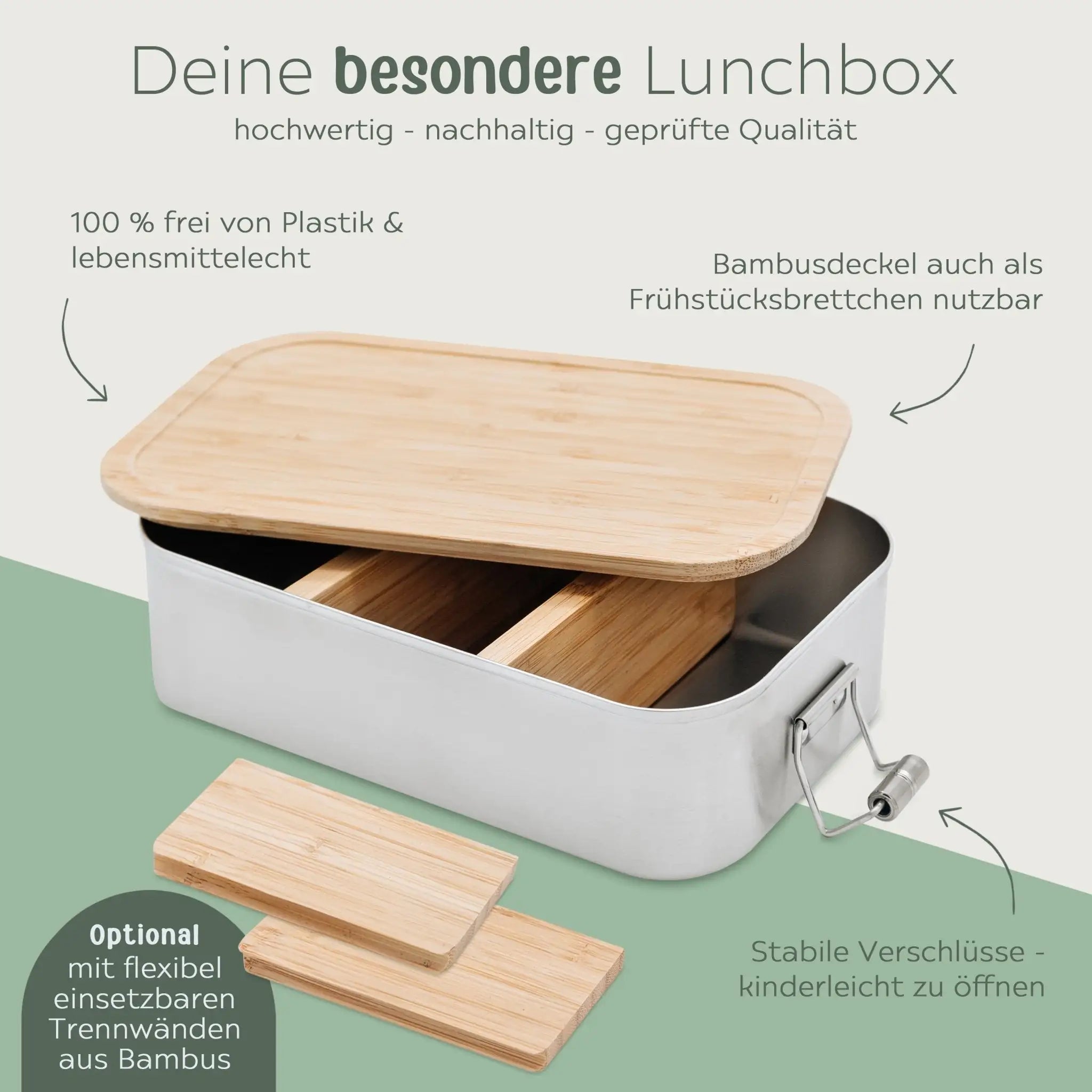 Brotdose Edelstahl personalisiert - Regenbogen Gravur - wunderwunsch