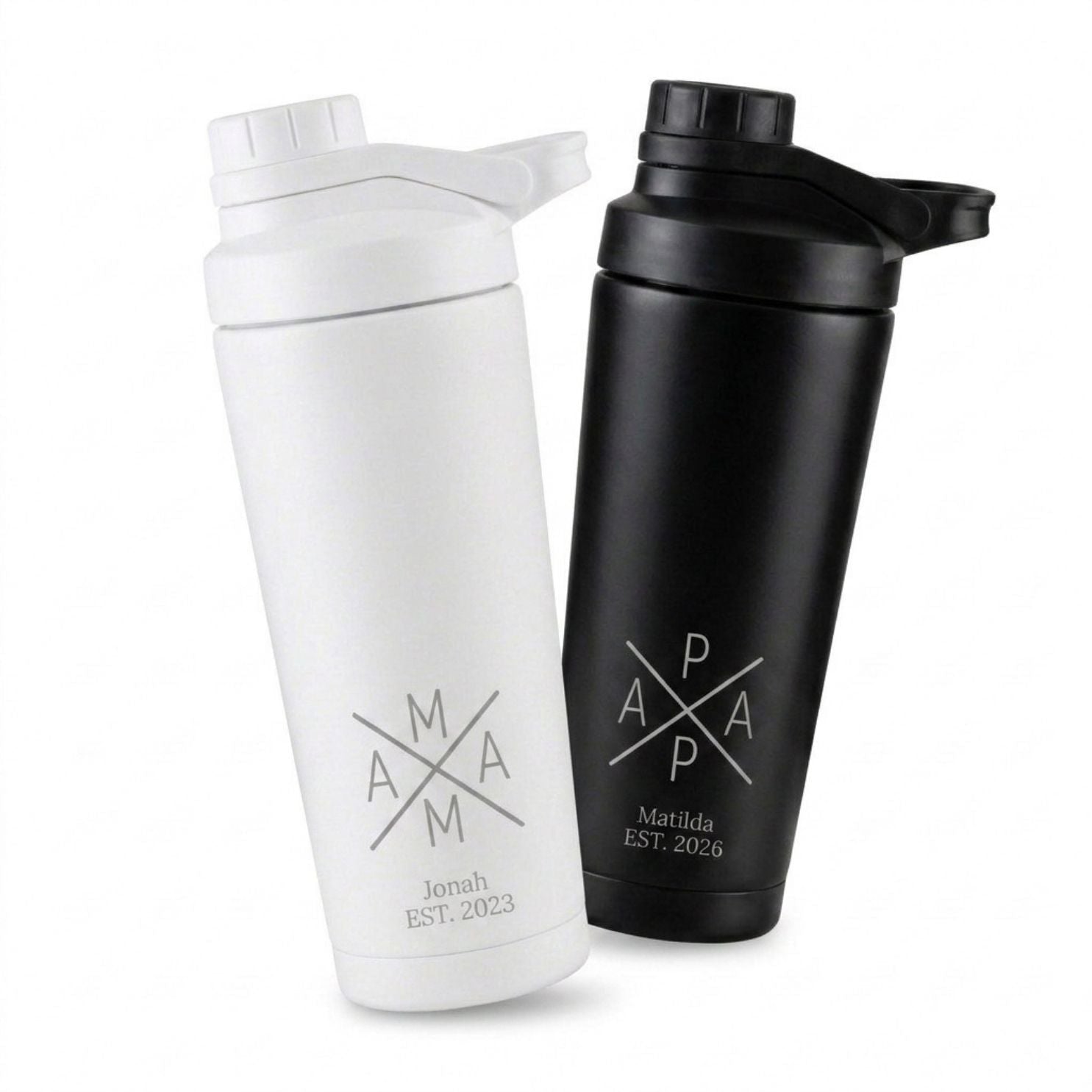 Edelstahl Shaker 700ml personalisiert - Mama/Papa - wunderwunsch