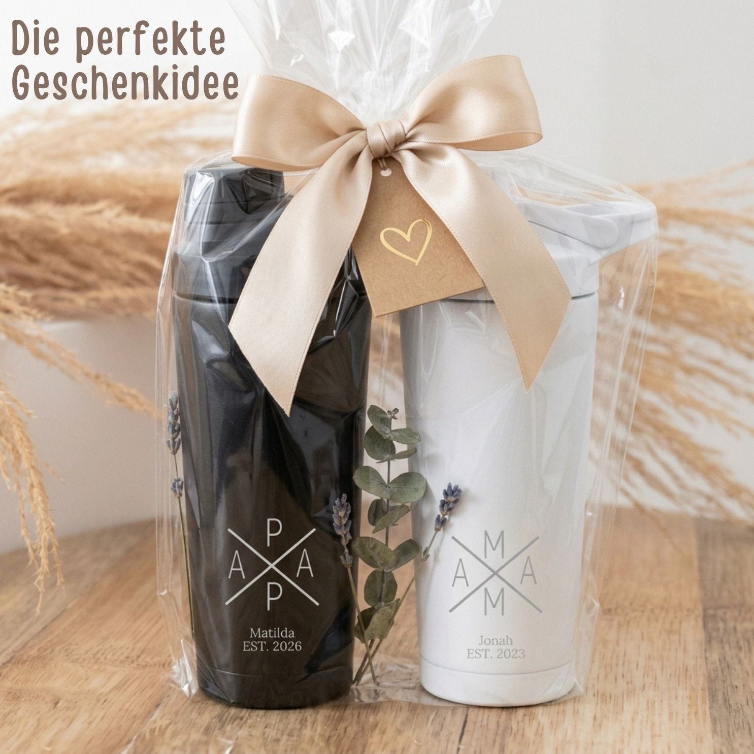 Edelstahl Shaker 700ml personalisiert - Mama/Papa - wunderwunsch