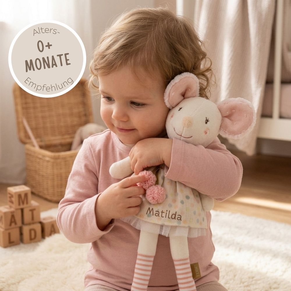 FEHN Kuscheltier personalisiert - Maus - wunderwunsch