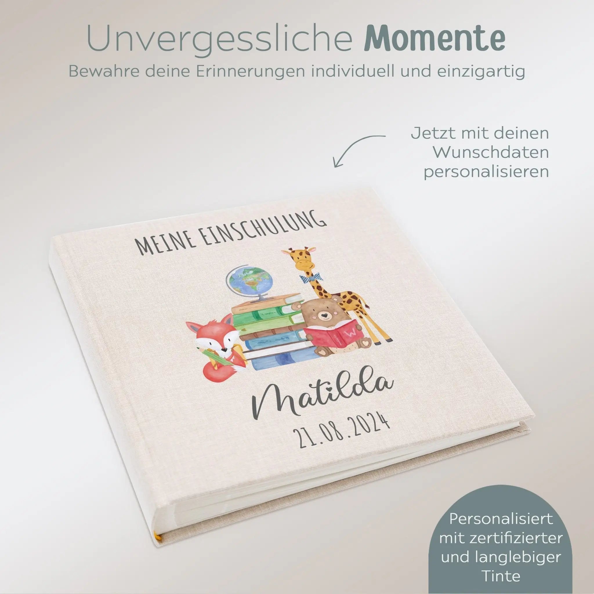 Fotoalbum mit Leineneinband - Meine Einschulung - wunderwunsch