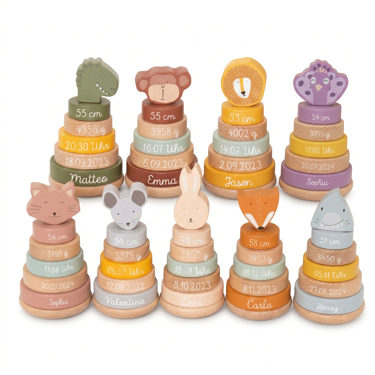 TRIXIE Stapelturm Holz Tiere personalisiert