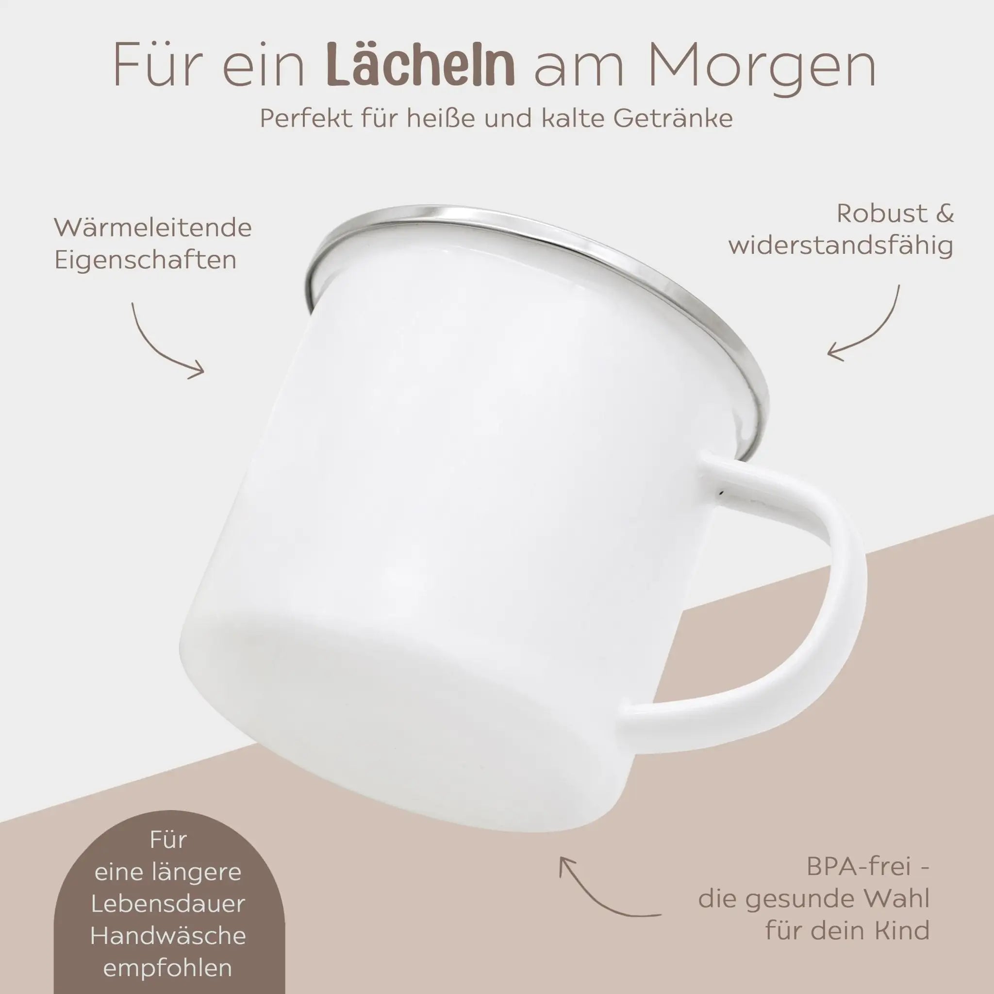 Frühstücksbrett und Emaille Kindertasse personalisiert - Weihnachtstiere Sterne bunt - wunderwunsch
