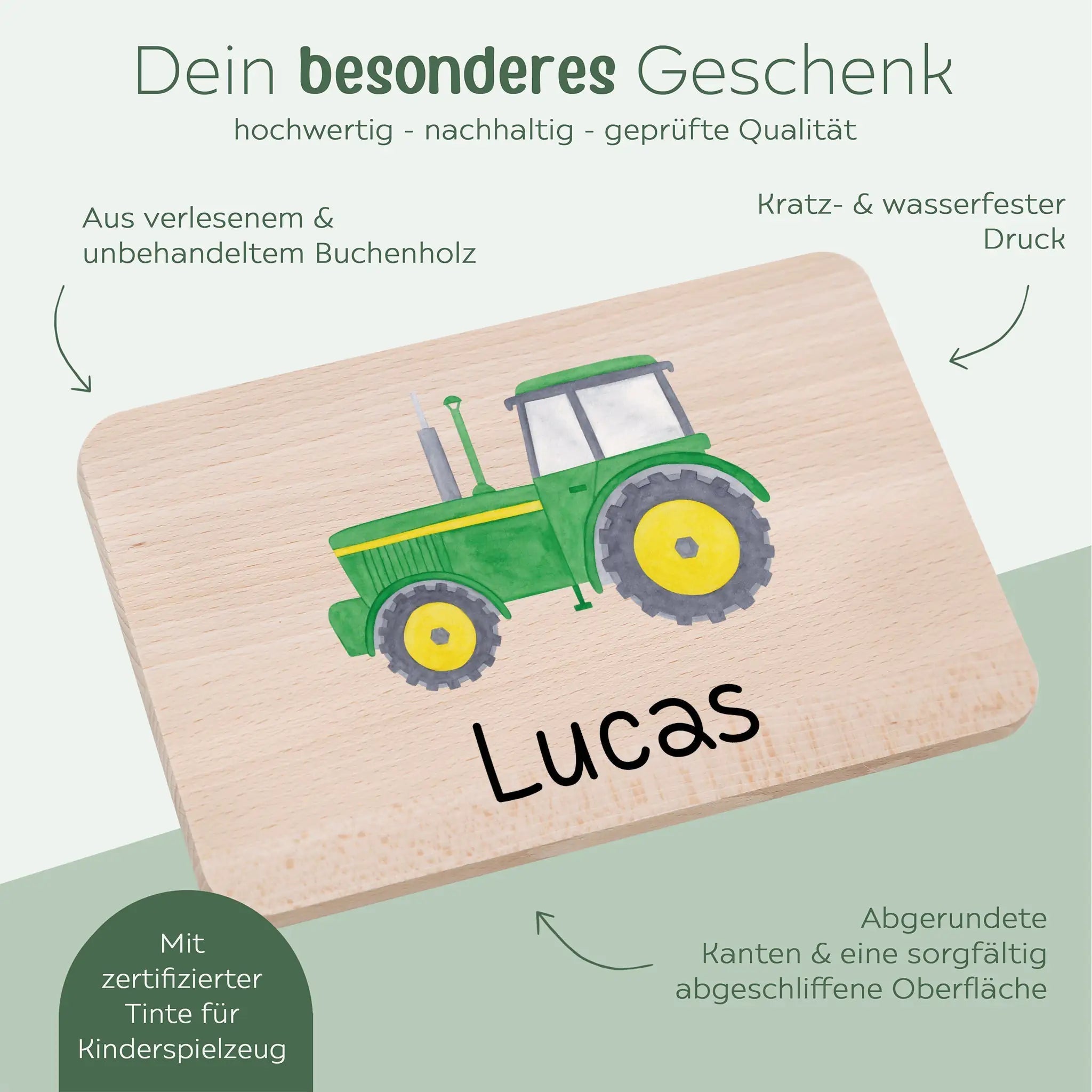 Frühstücksbrettchen personalisiert - Fahrzeug Aquarell - wunderwunsch