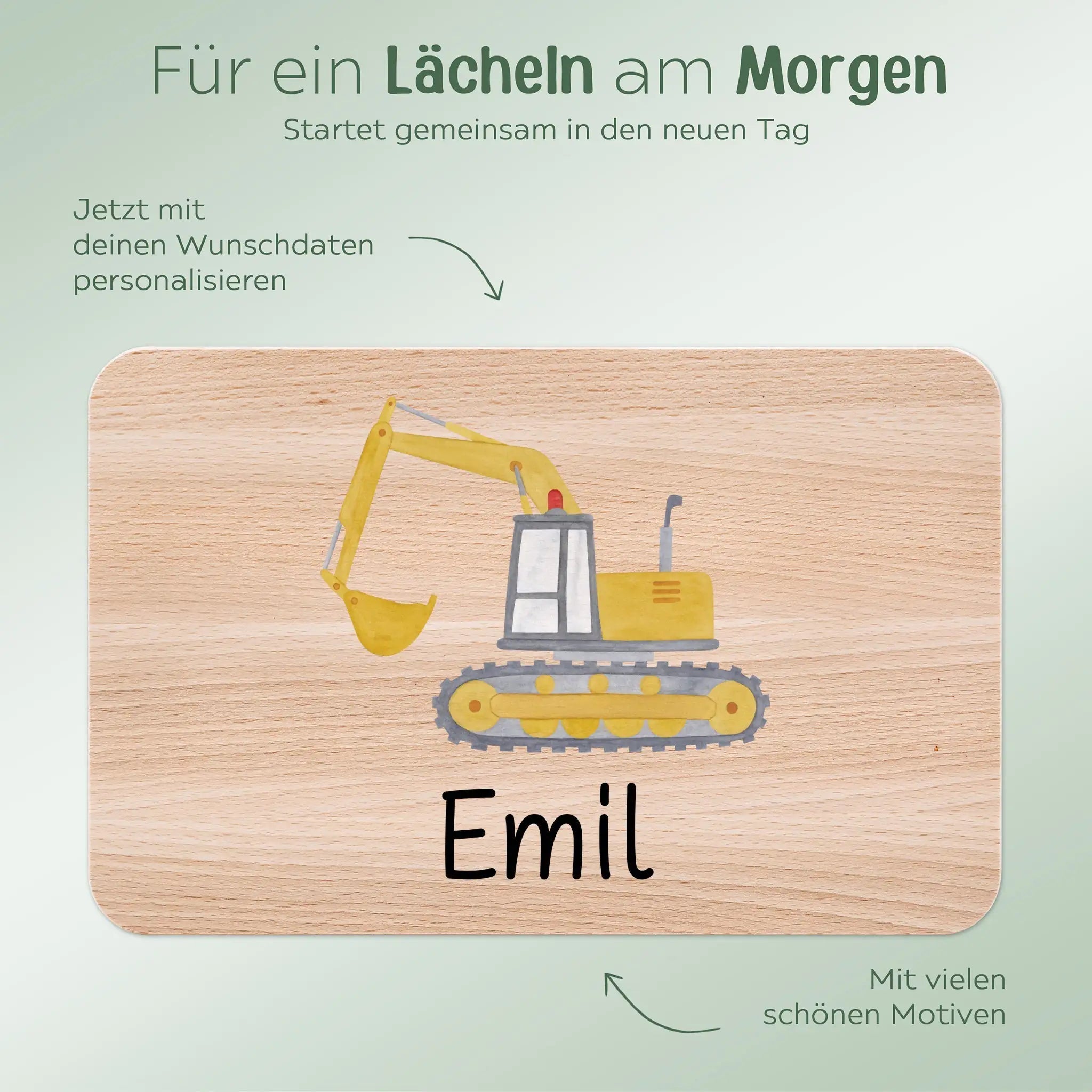 Frühstücksbrettchen personalisiert - Fahrzeug Aquarell - wunderwunsch