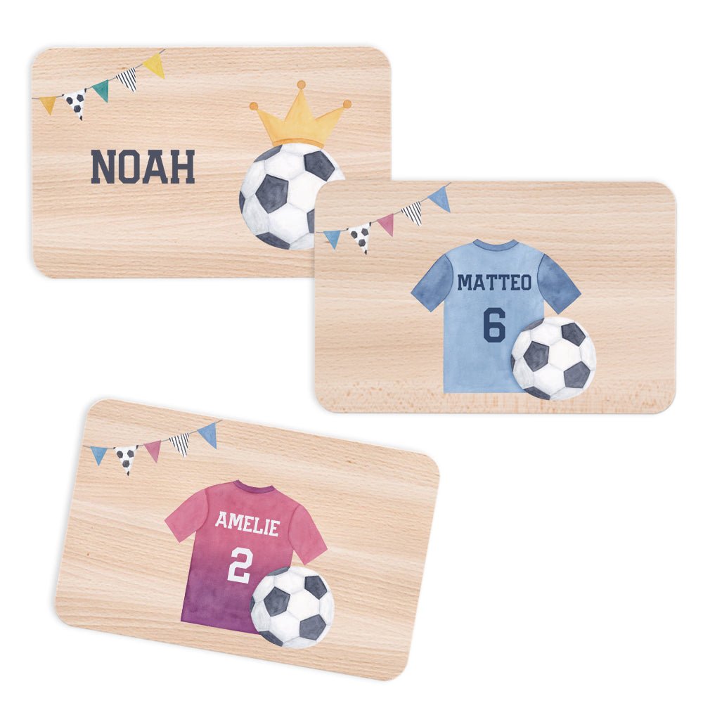 Frühstücksbrettchen personalisiert - Fußball Trikot Aquarell - wunderwunsch