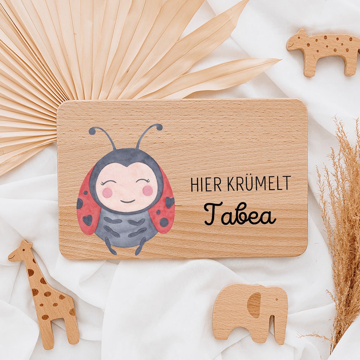 Frühstücksbrettchen personalisiert - Tier Aquarell - wunderwunsch