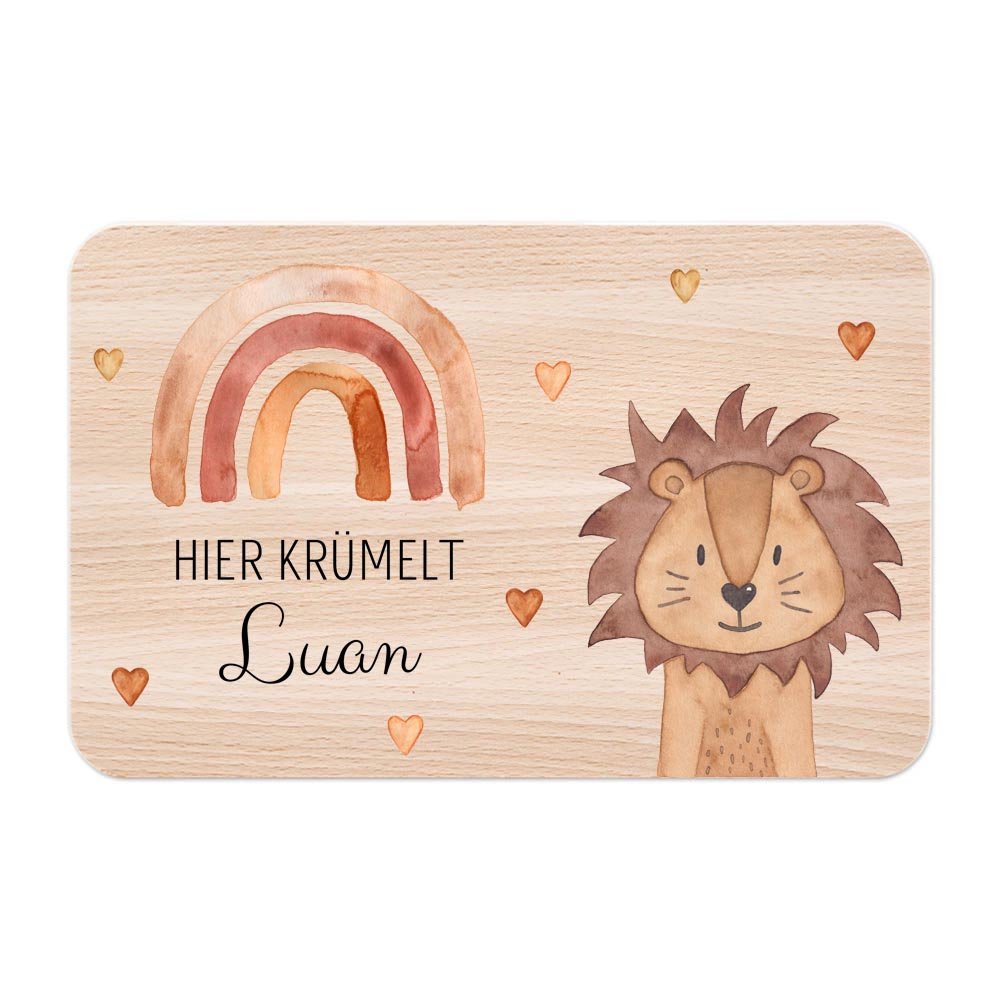 Frühstücksbrettchen personalisiert - Traumhafte Tierfreunde Aquarell - wunderwunsch
