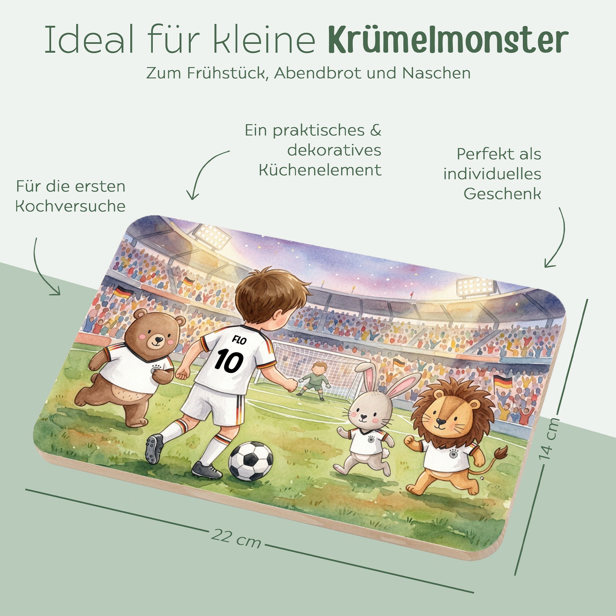 Frühstücksbrettchen personalisiert - WM-Kollektion - wunderwunsch