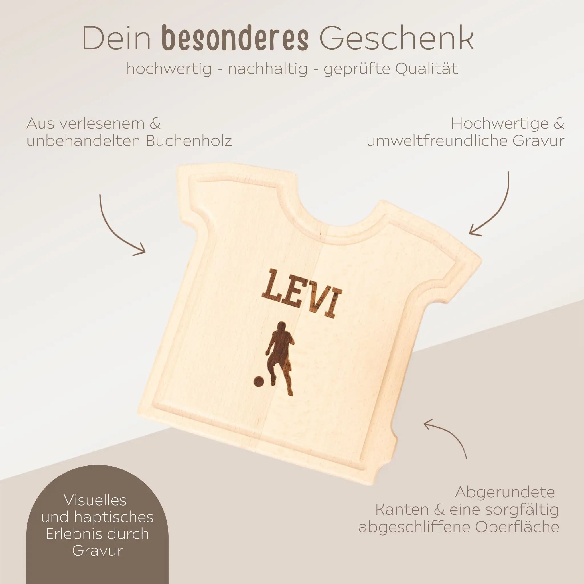 Fußballtrikot Holzbrett personalisiert - Fußballer oder Fußball - wunderwunsch
