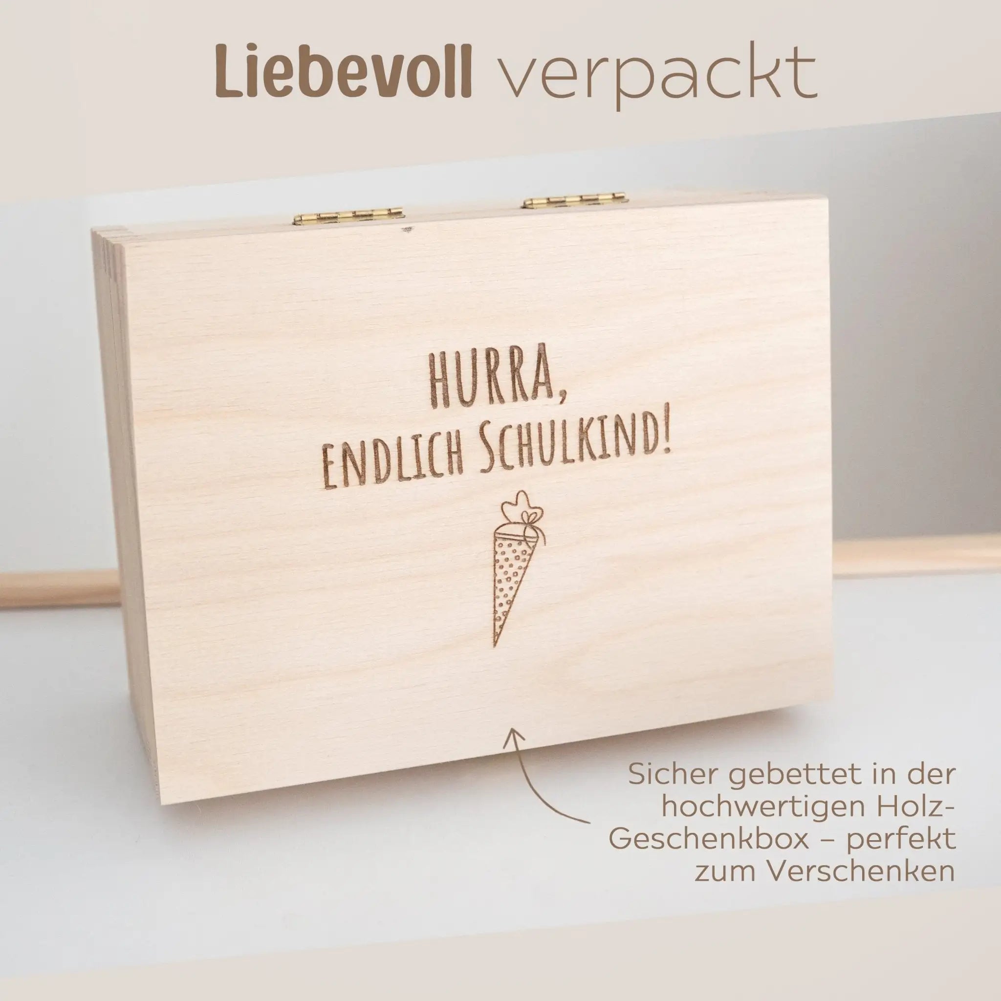 Geschenkbox Schulkind - Lineal + Zahndose + Postkarte - wunderwunsch