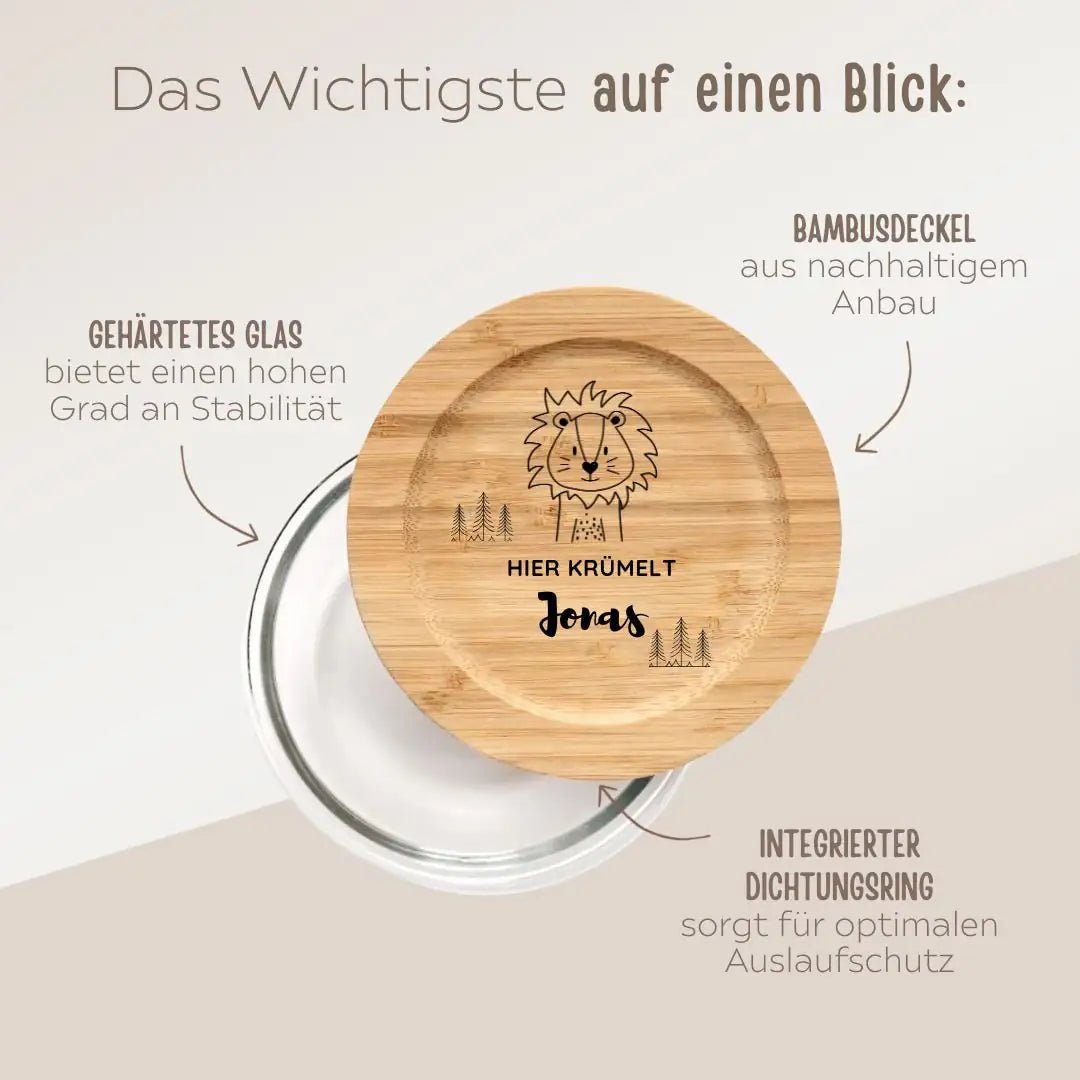 Glasdose personalisiert - Tier Bäume Gravur - wunderwunsch