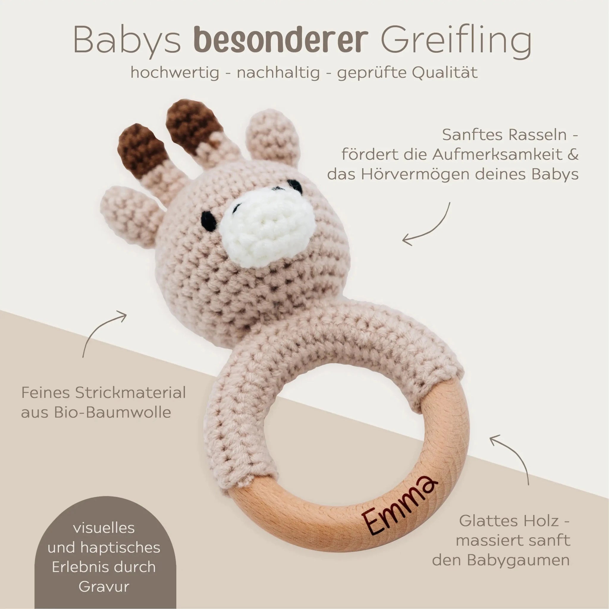 Greifling Giraffe personalisiert - wunderwunsch