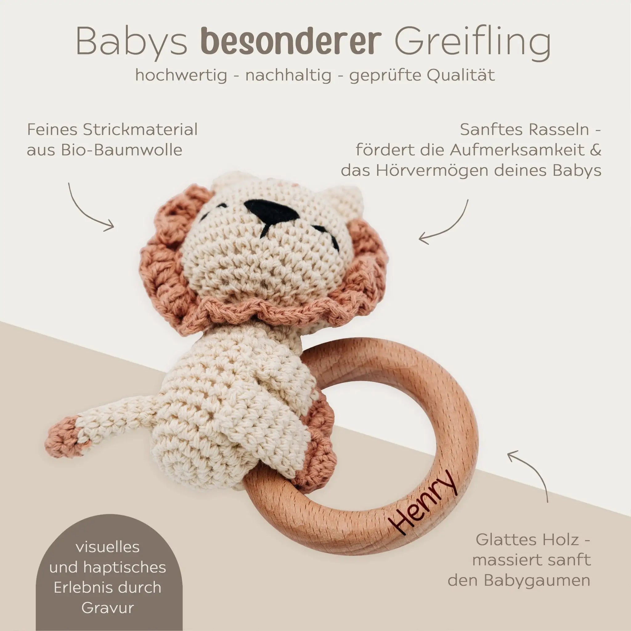 Greifling Löwe liegend personalisiert - wunderwunsch