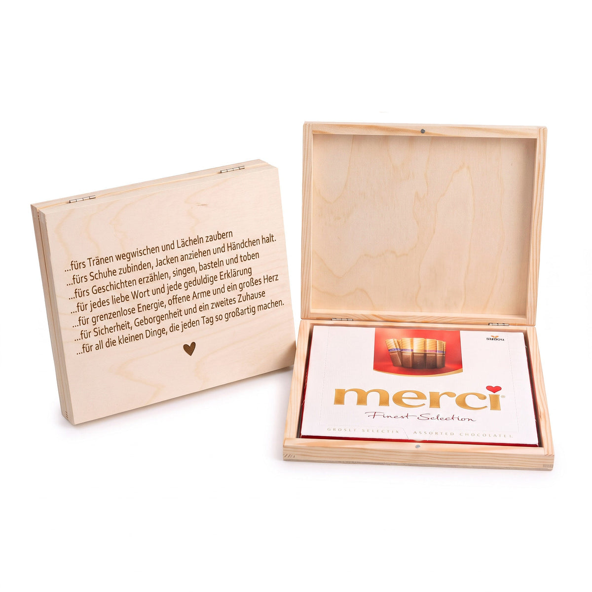 Holzbox Merci - Abschiedsgeschenk Erzieher/in - wunderwunsch