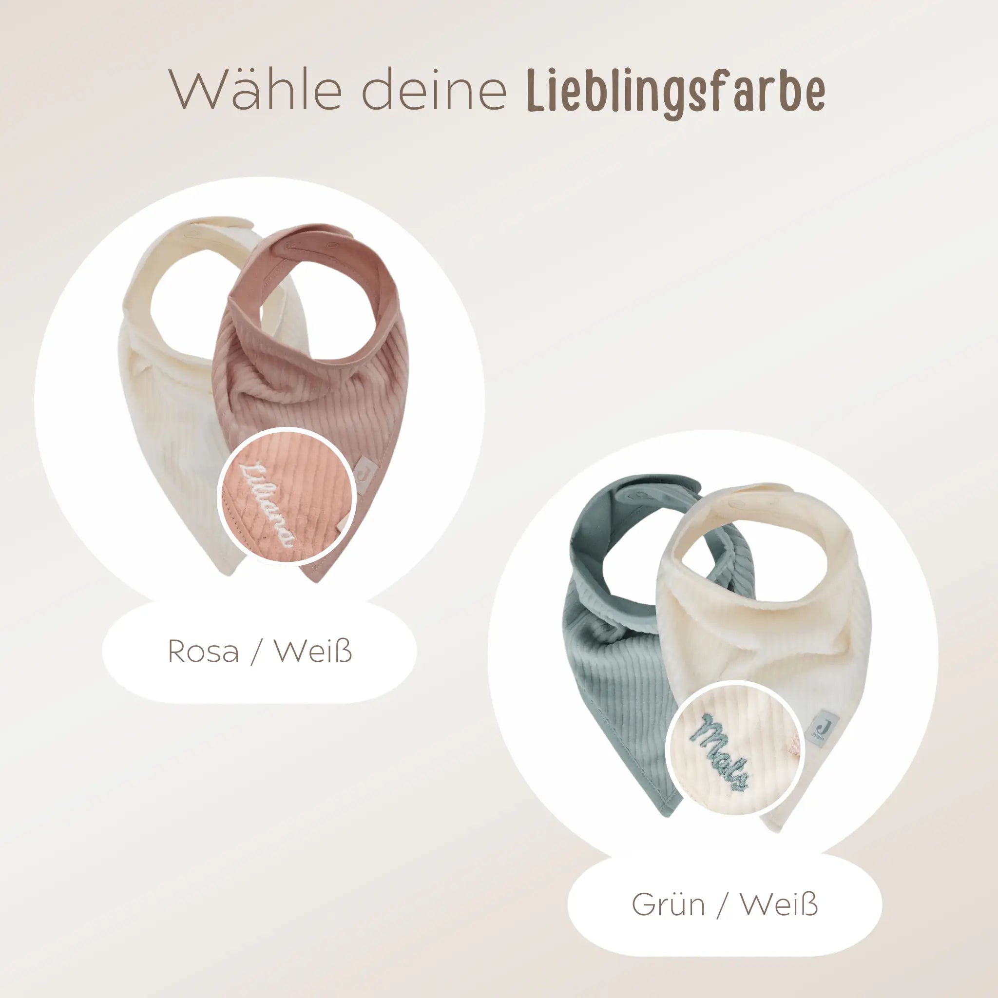 JOLLEIN Halstuch - Set personalisiert - Cord - wunderwunsch