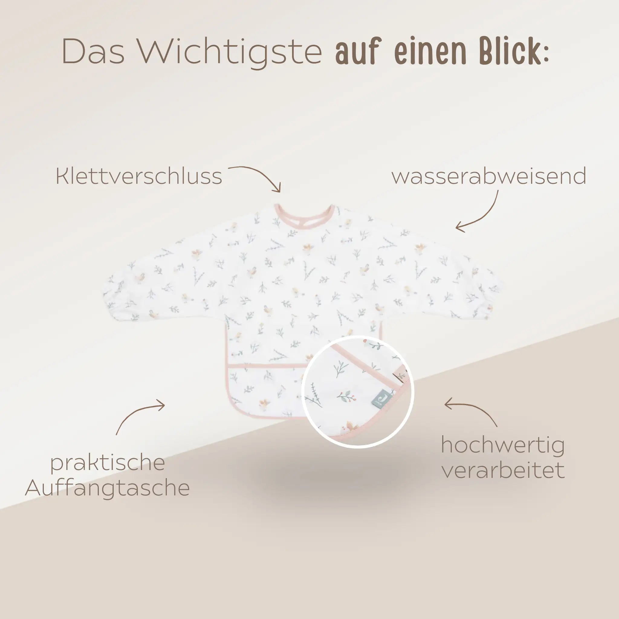 JOLLEIN Lätzchen mit Ärmeln personalisiert - wunderwunsch