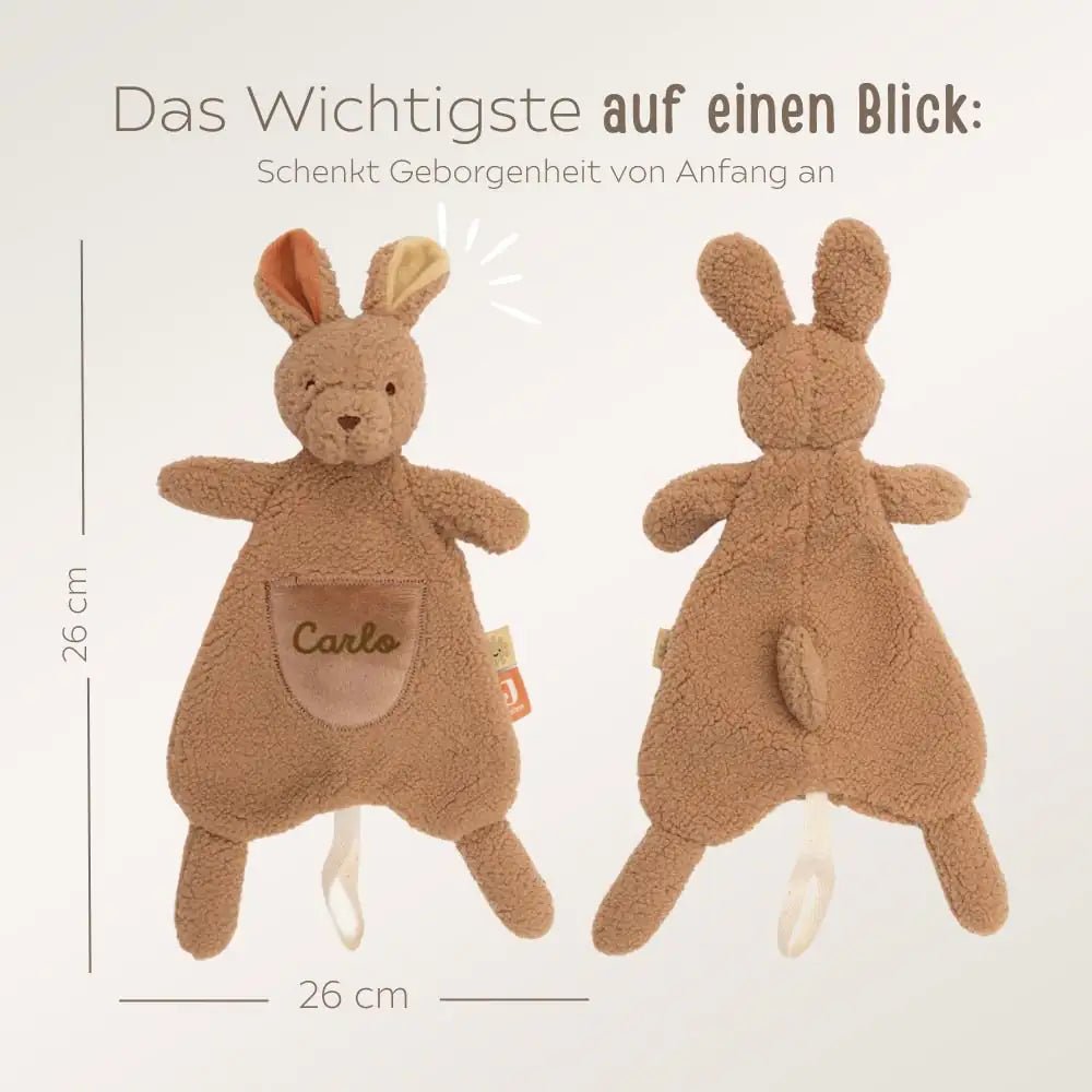 JOLLEIN Schmusetuch Känguru personalisierbar - wunderwunsch