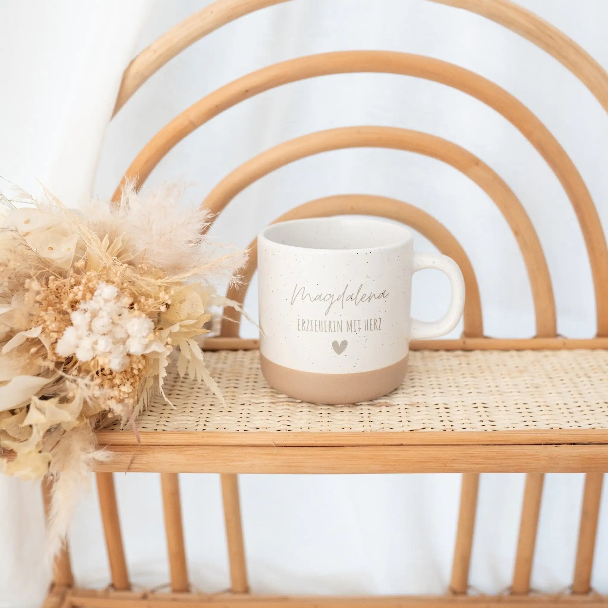 Keramikbecher Steingut - Erzieherin/Lehrerin/Hebamme - wunderwunsch, Kita Abschiedsgeschenk