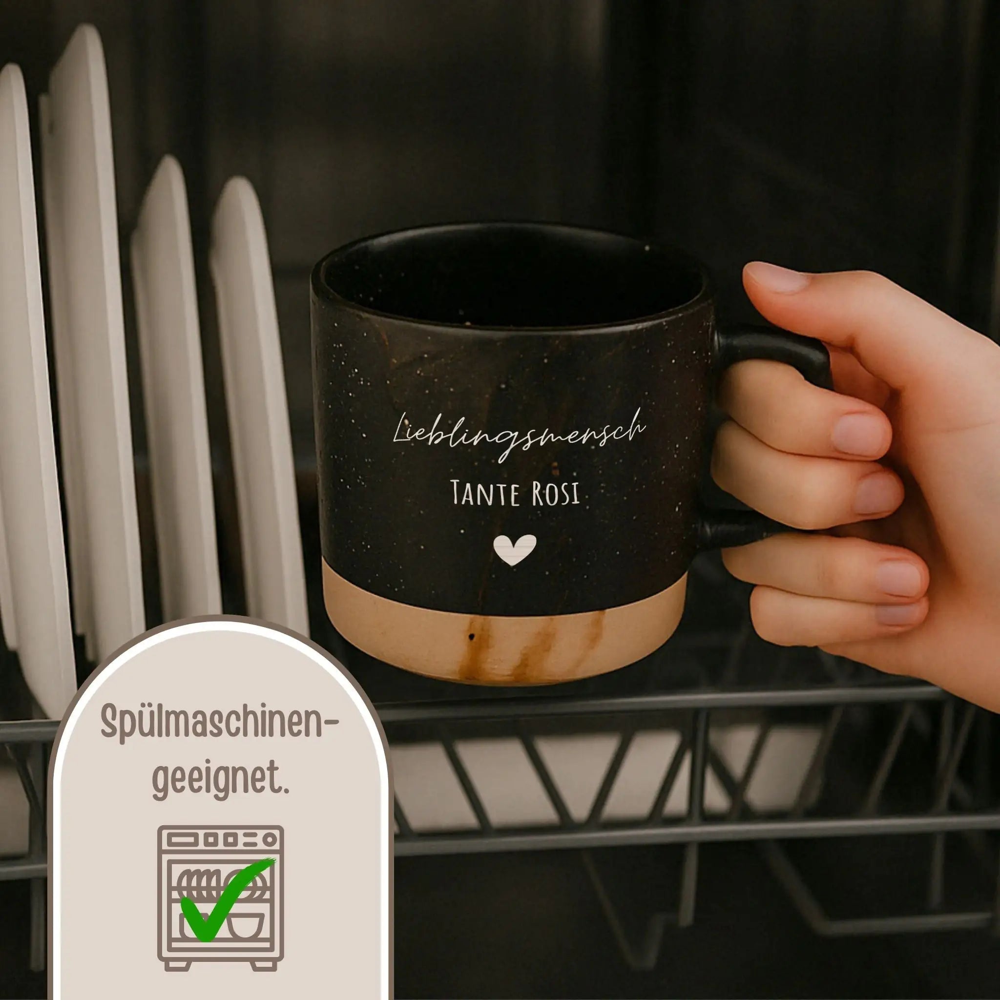 Keramikbecher Steingut - Lieblingsmensch - wunderwunsch