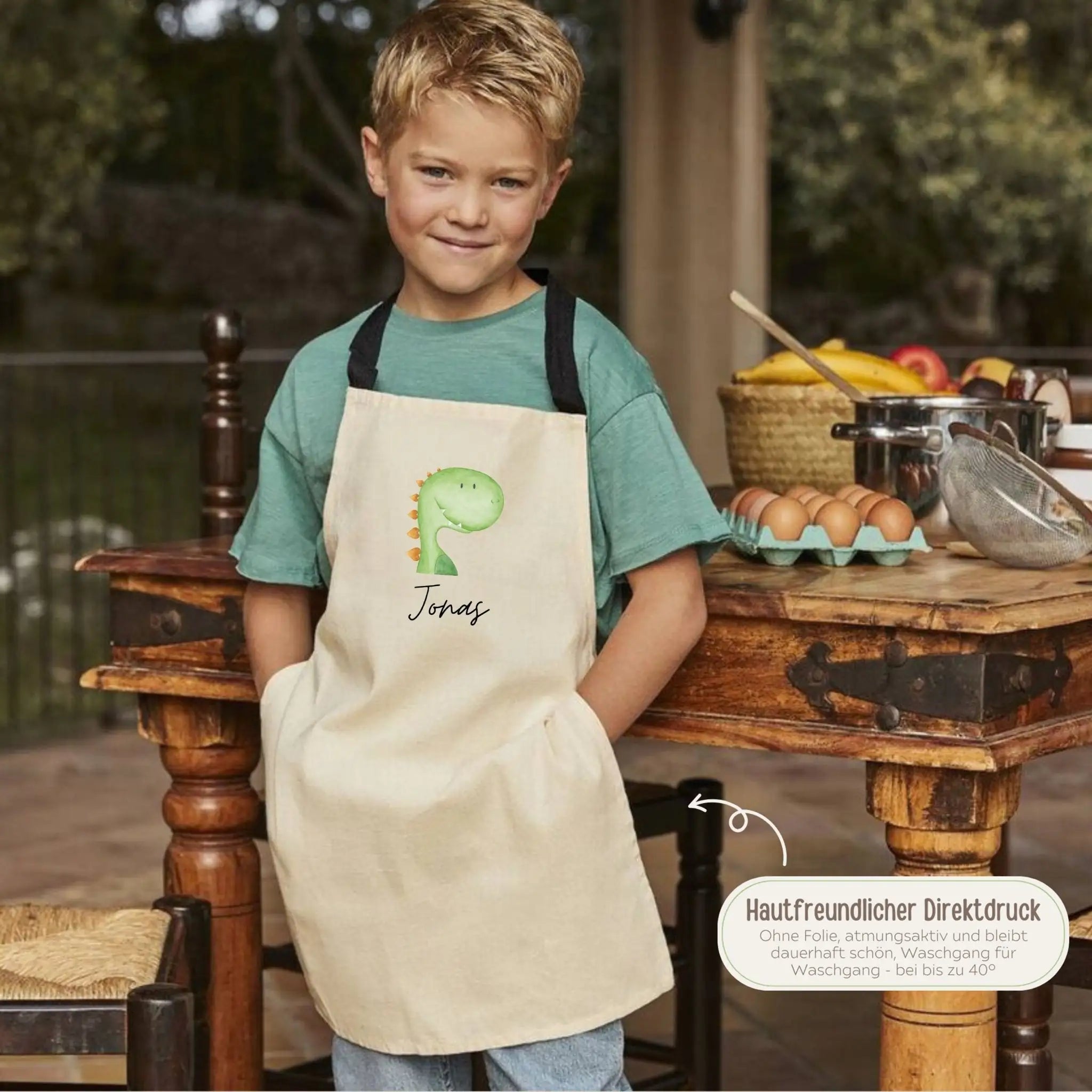 Kinder Schürze Pastell "Tier" personalisiert - wunderwunsch