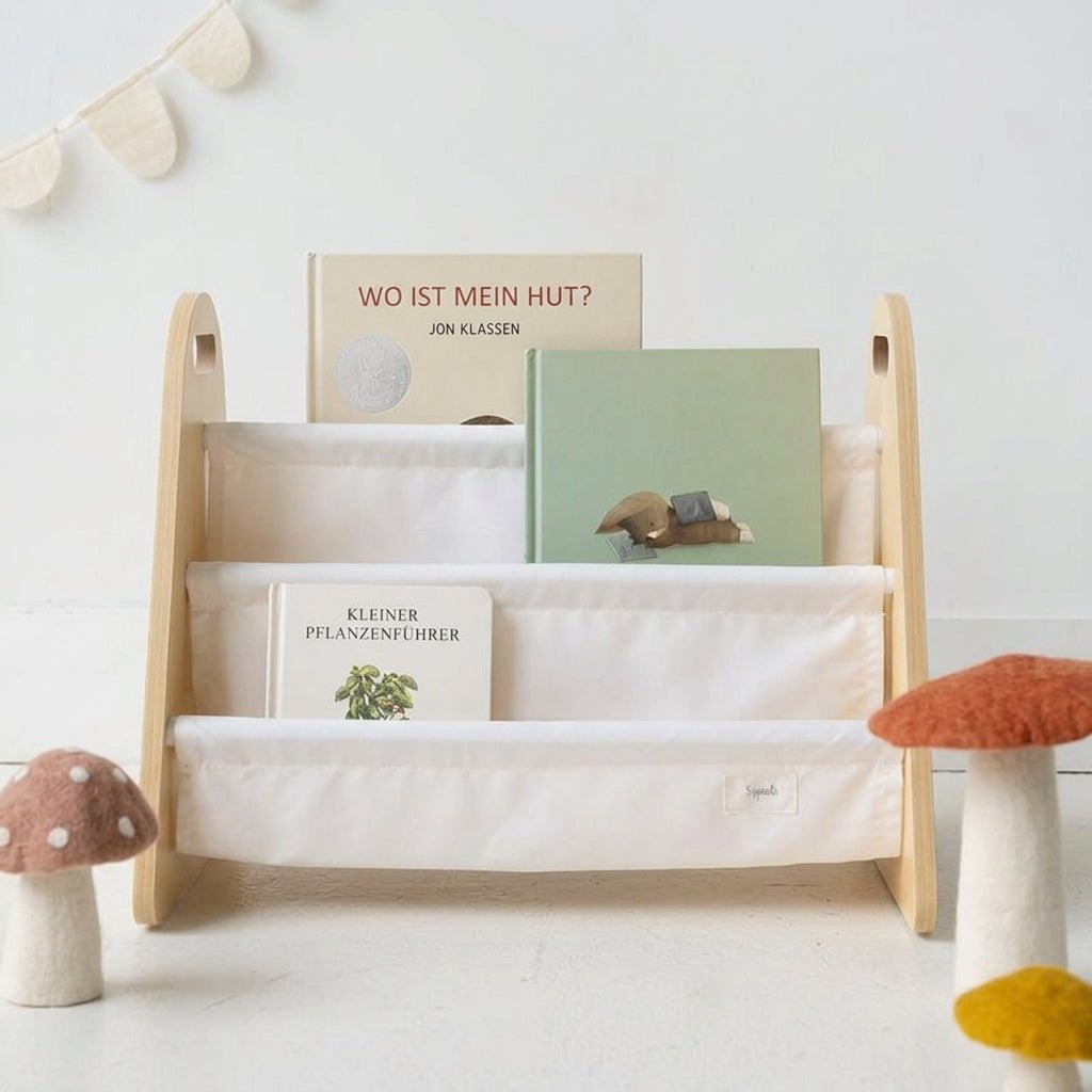 Kinderbücherregal doppelseitig creme - wunderwunsch
